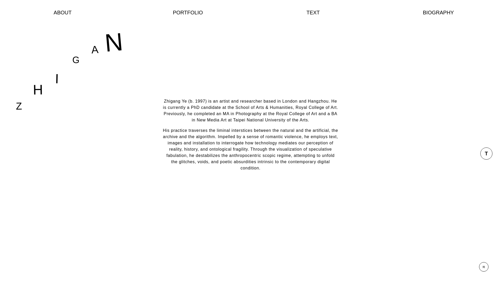 website screenshot of https://zhigangye.com/