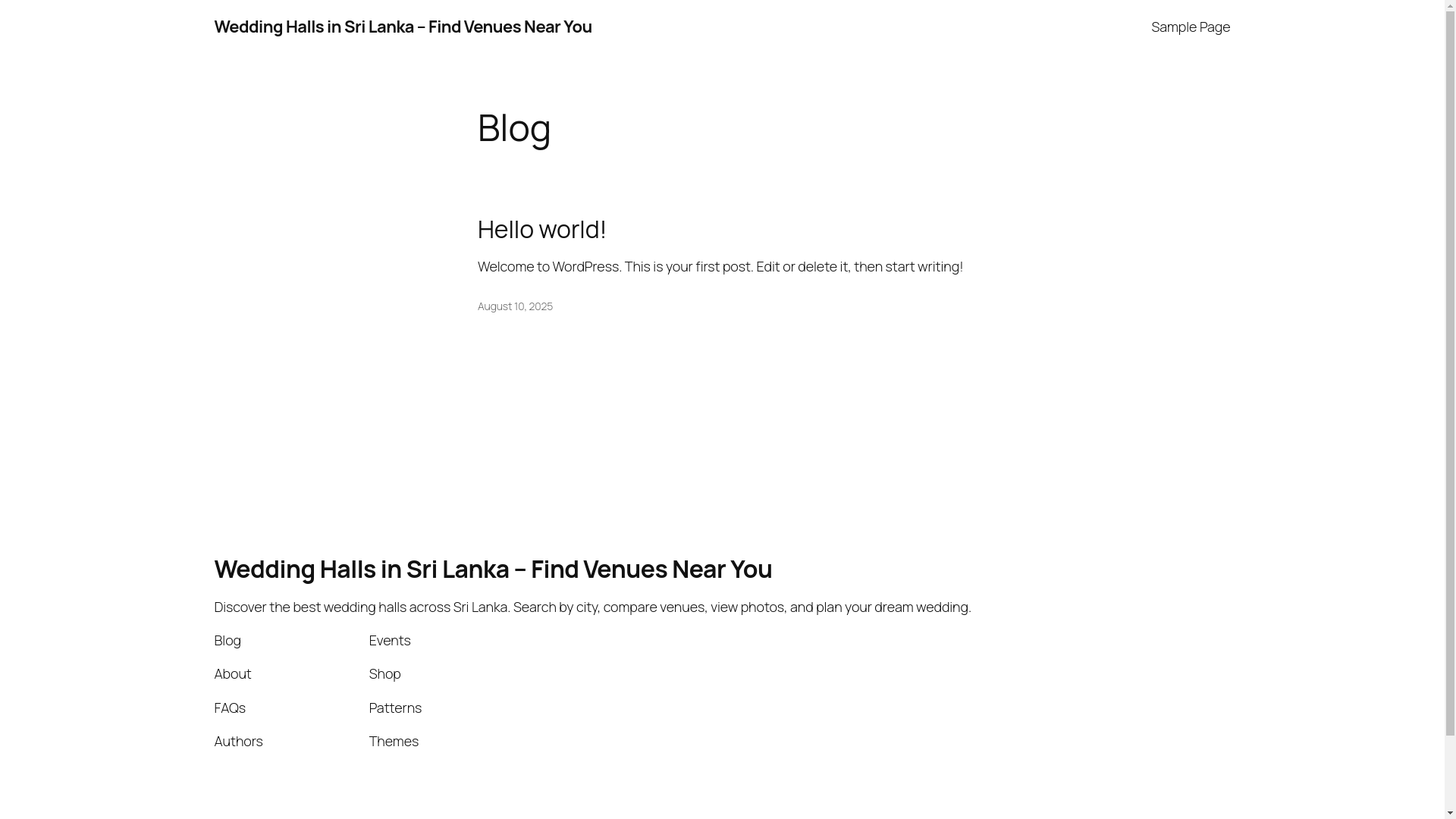 website screenshot of https://weddinghalls.lk/