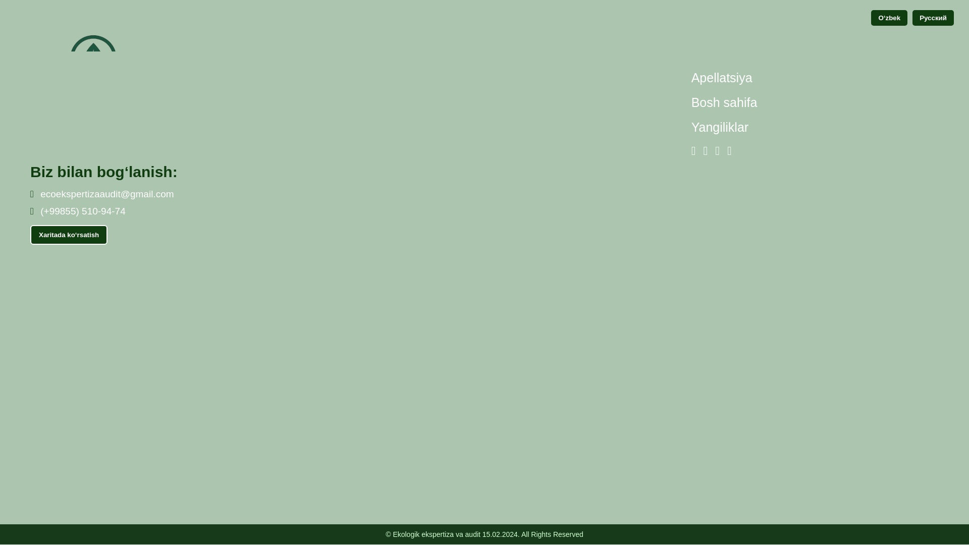 website screenshot of https://ecoekspertizaaudit.uz/