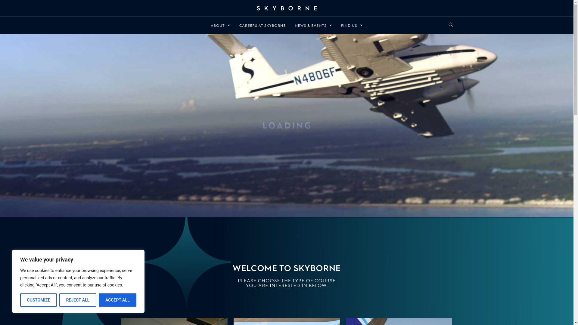 website screenshot of https://skyborne.com/
