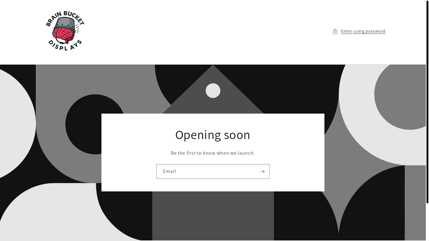 website screenshot of https://brainbucketdisplays.com/