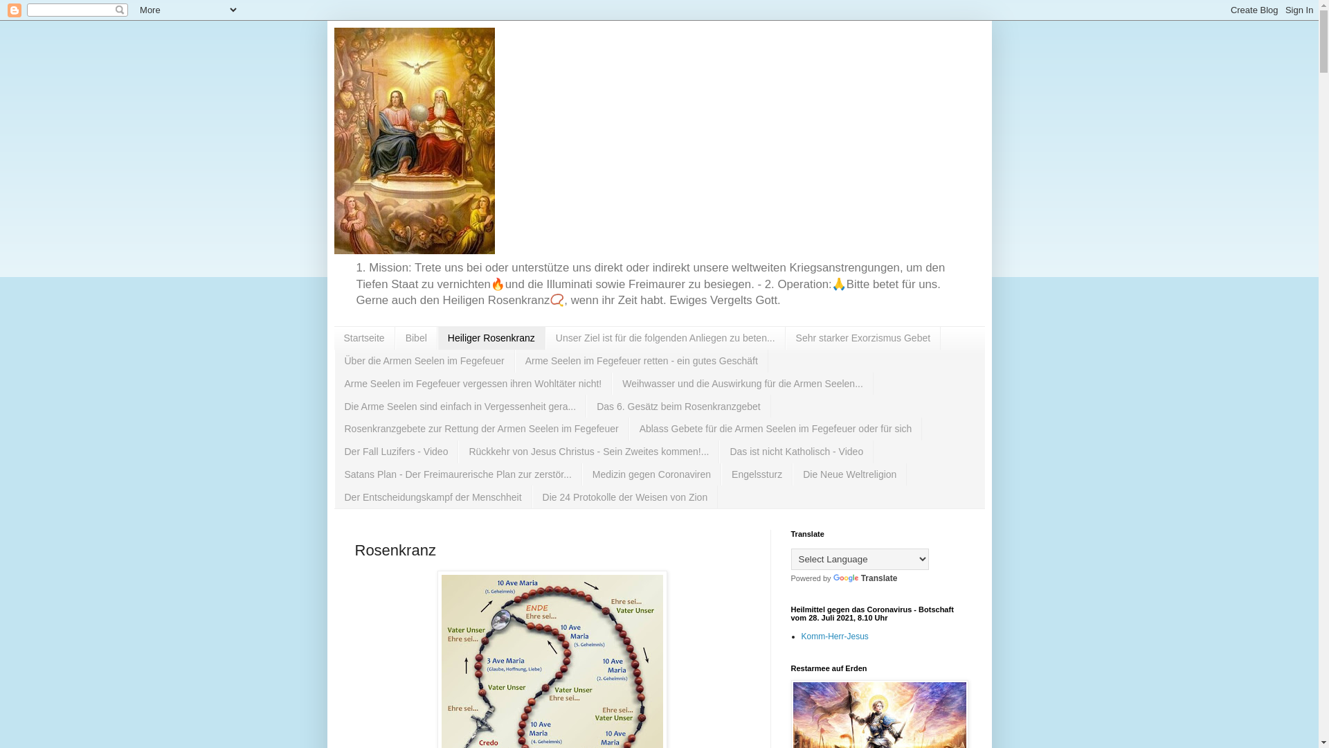 website screenshot of https://arme-seelen-im-fegefeuer-rettung.blogspot.com/p/rosenkranz.html