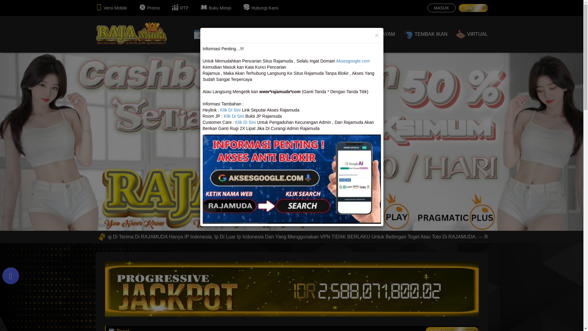 website screenshot of https://rajamuda3.bond/
