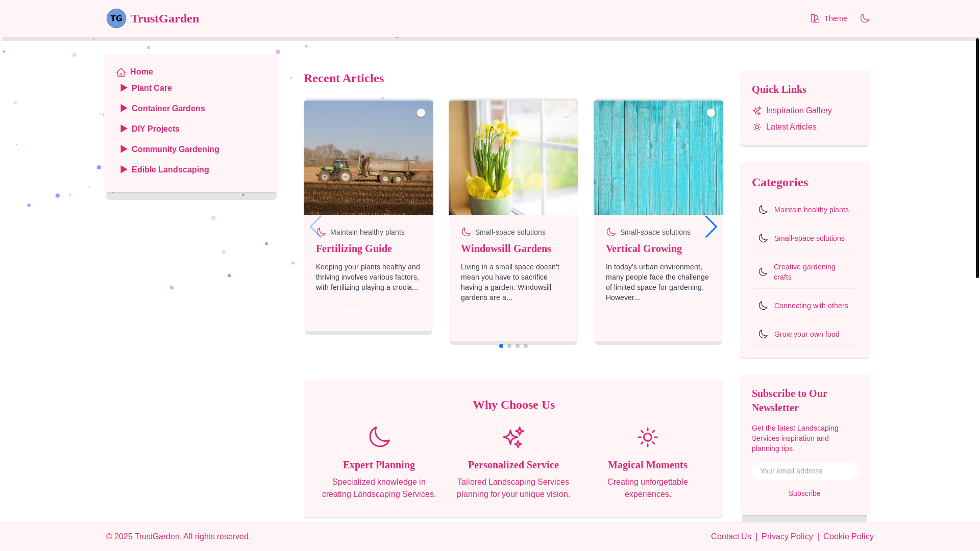 website screenshot of https://trustedgardengurus.xyz/