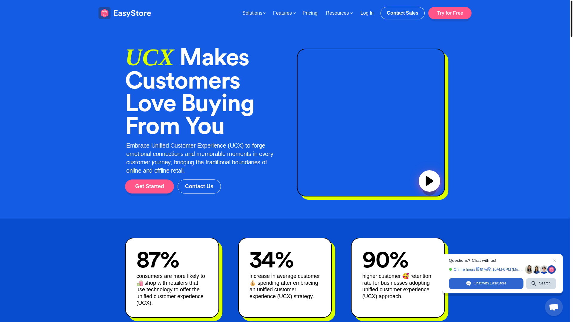 website screenshot of https://easy.co