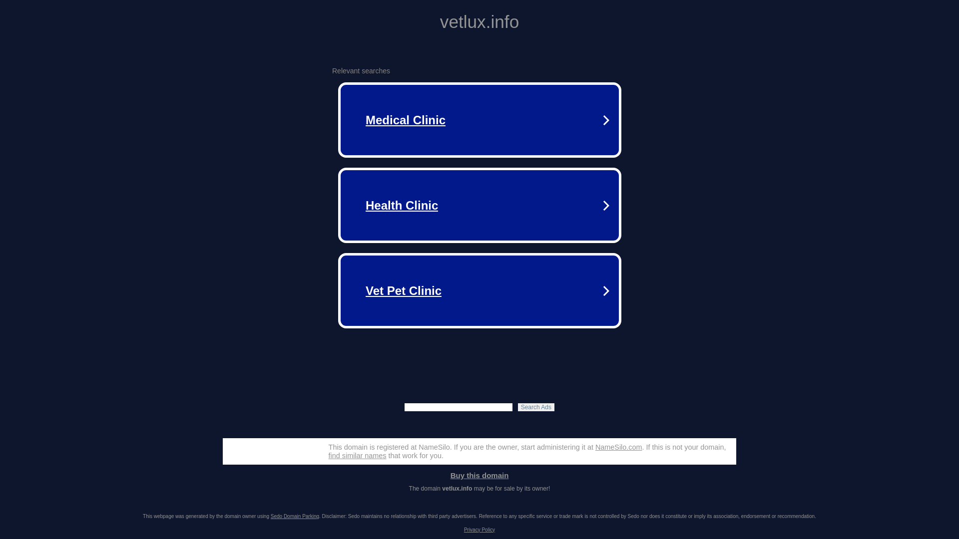 website screenshot of https://vetlux.info/