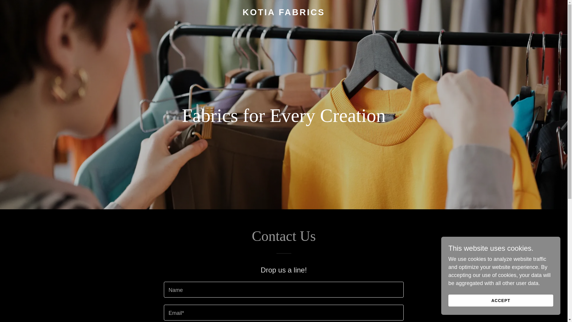 website screenshot of https://kotiafabrics.com/