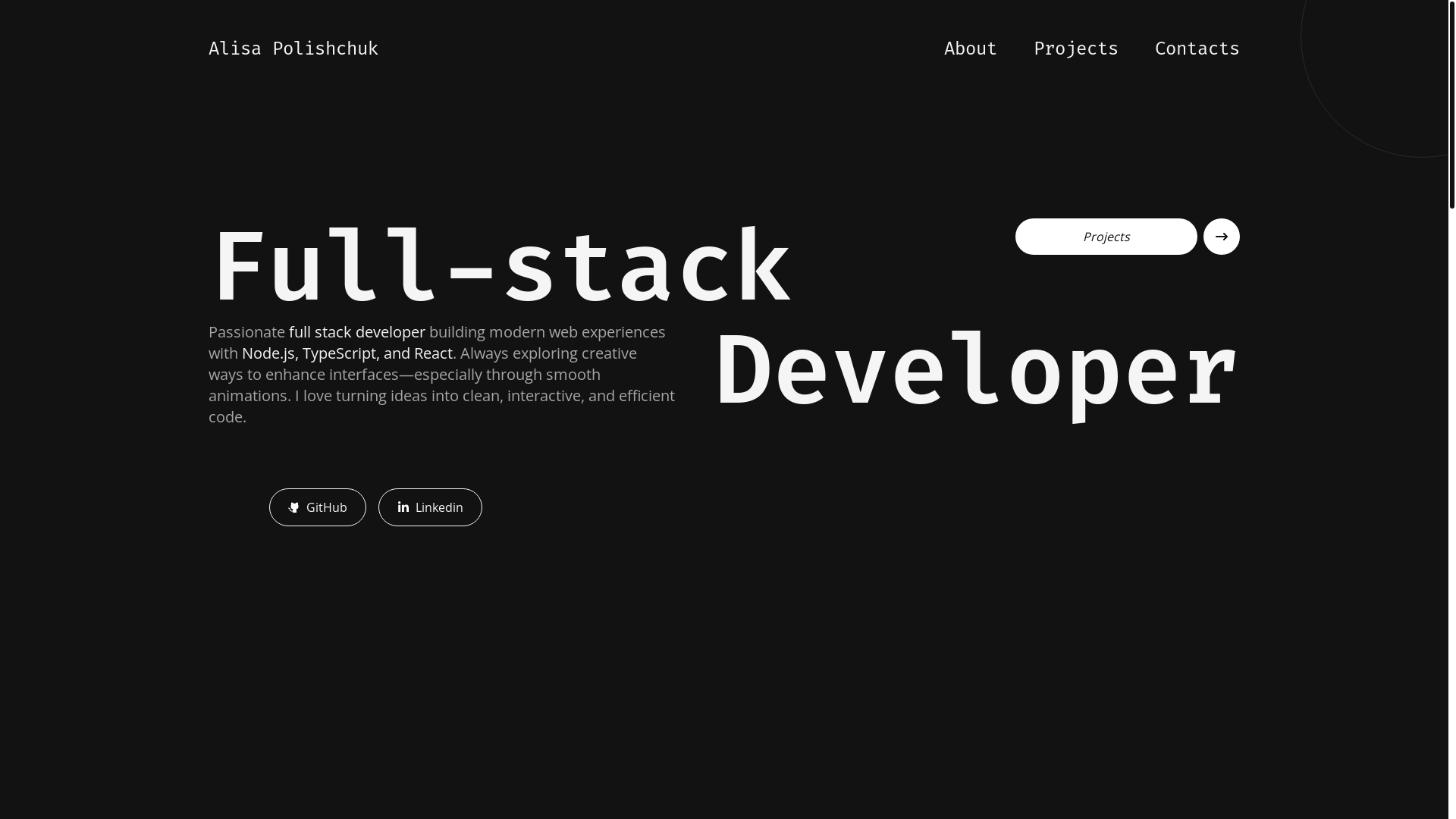 website screenshot of https://alisapolishchuk.com/