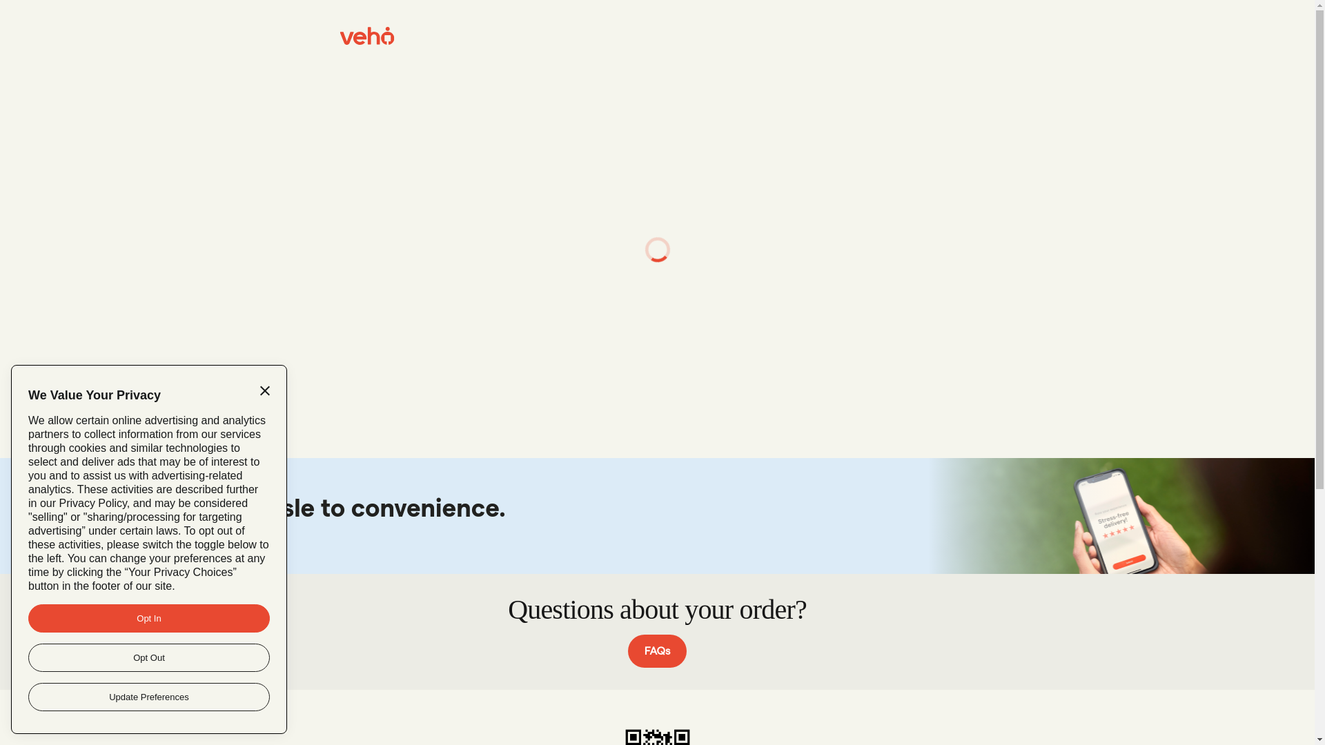 website screenshot of https://track.shipveho.com/#/trackingId/d22c61b91361cd5c3
