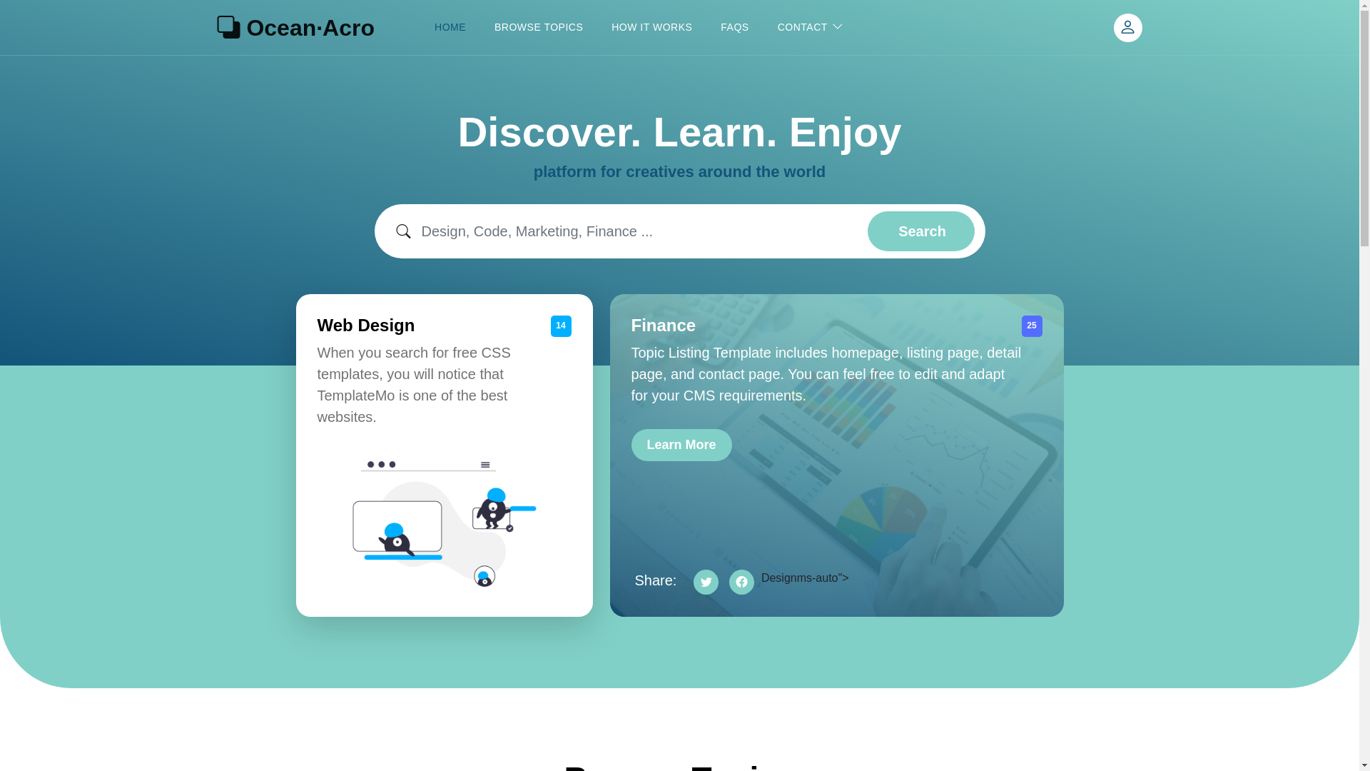 website screenshot of https://oceanacro.com/