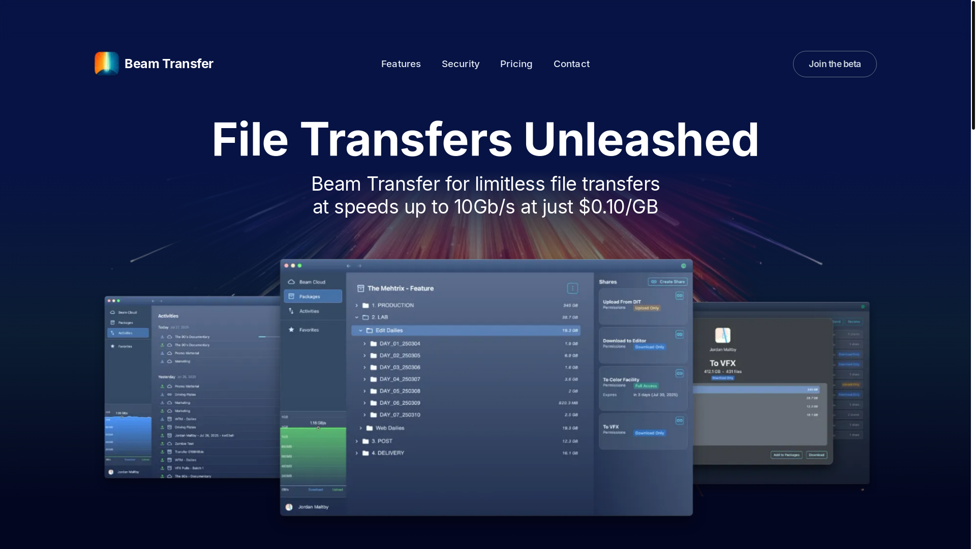 website screenshot of https://beamtransfer-io.pages.dev/