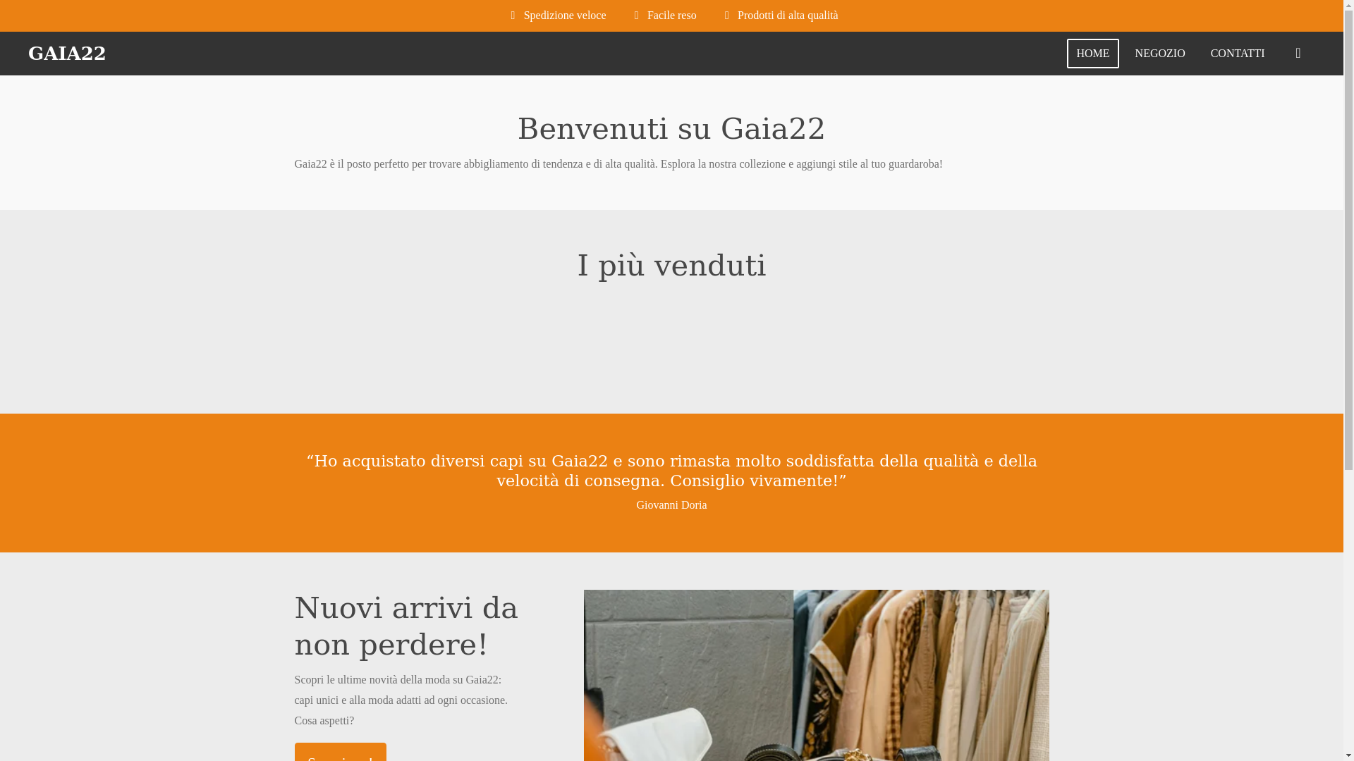 website screenshot of https://gaia22.store/
