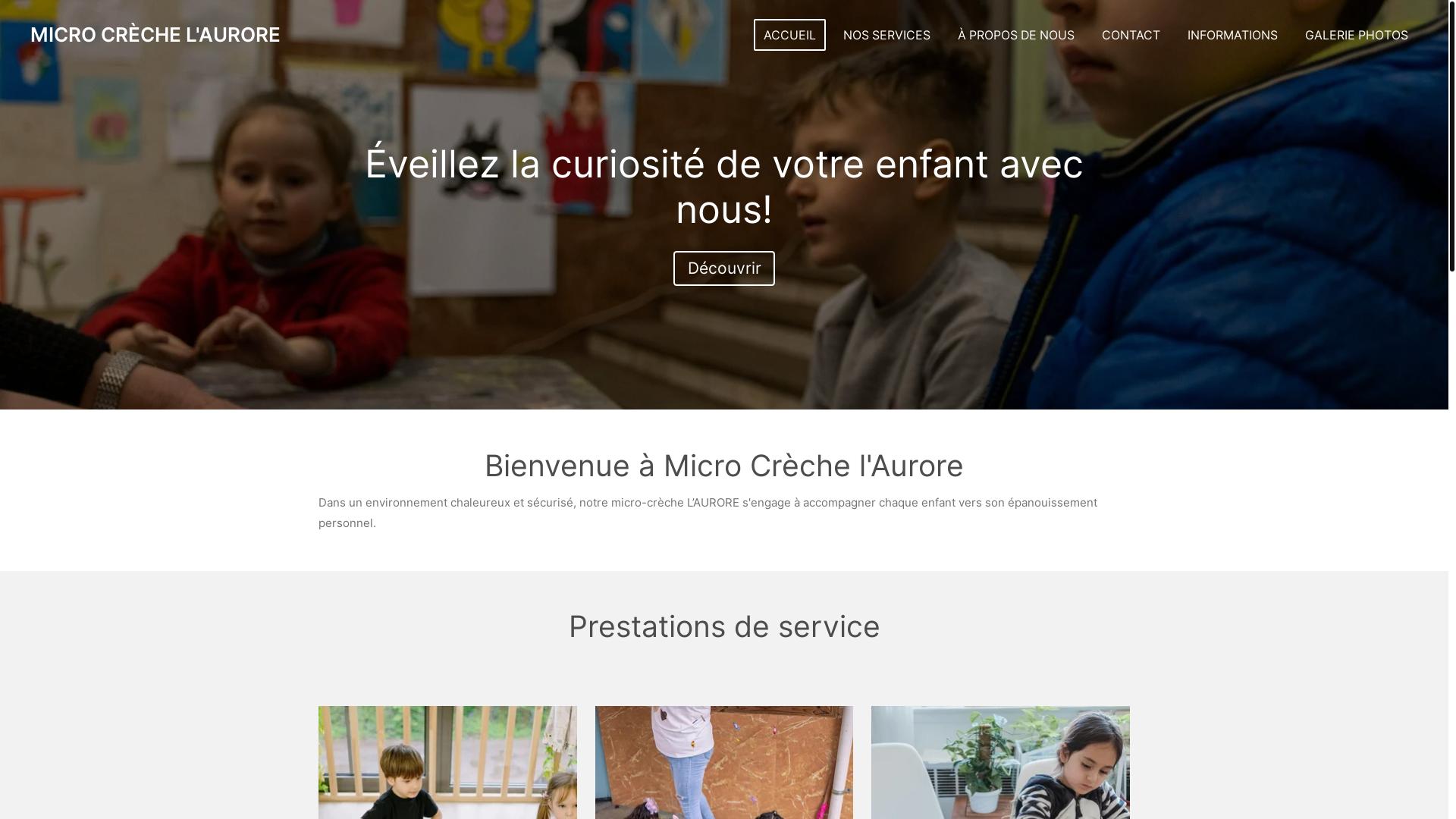 website screenshot of https://micro-creche-laurore.fr/