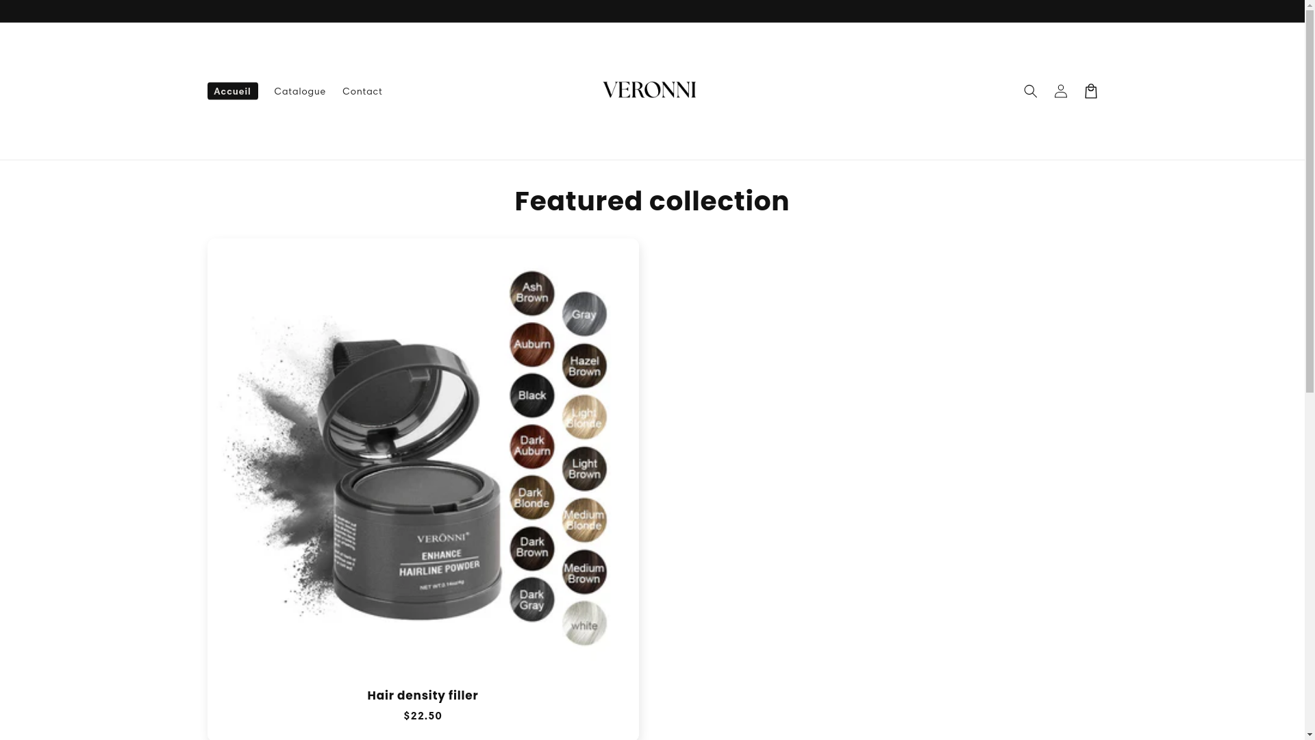 website screenshot of https://veronnie.store/
