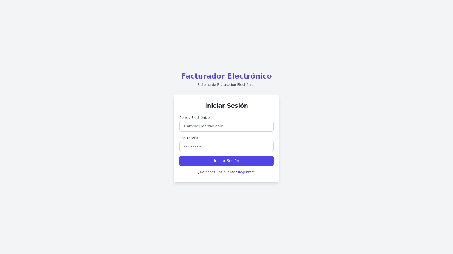 website screenshot of https://facturador-frontend.pages.dev/