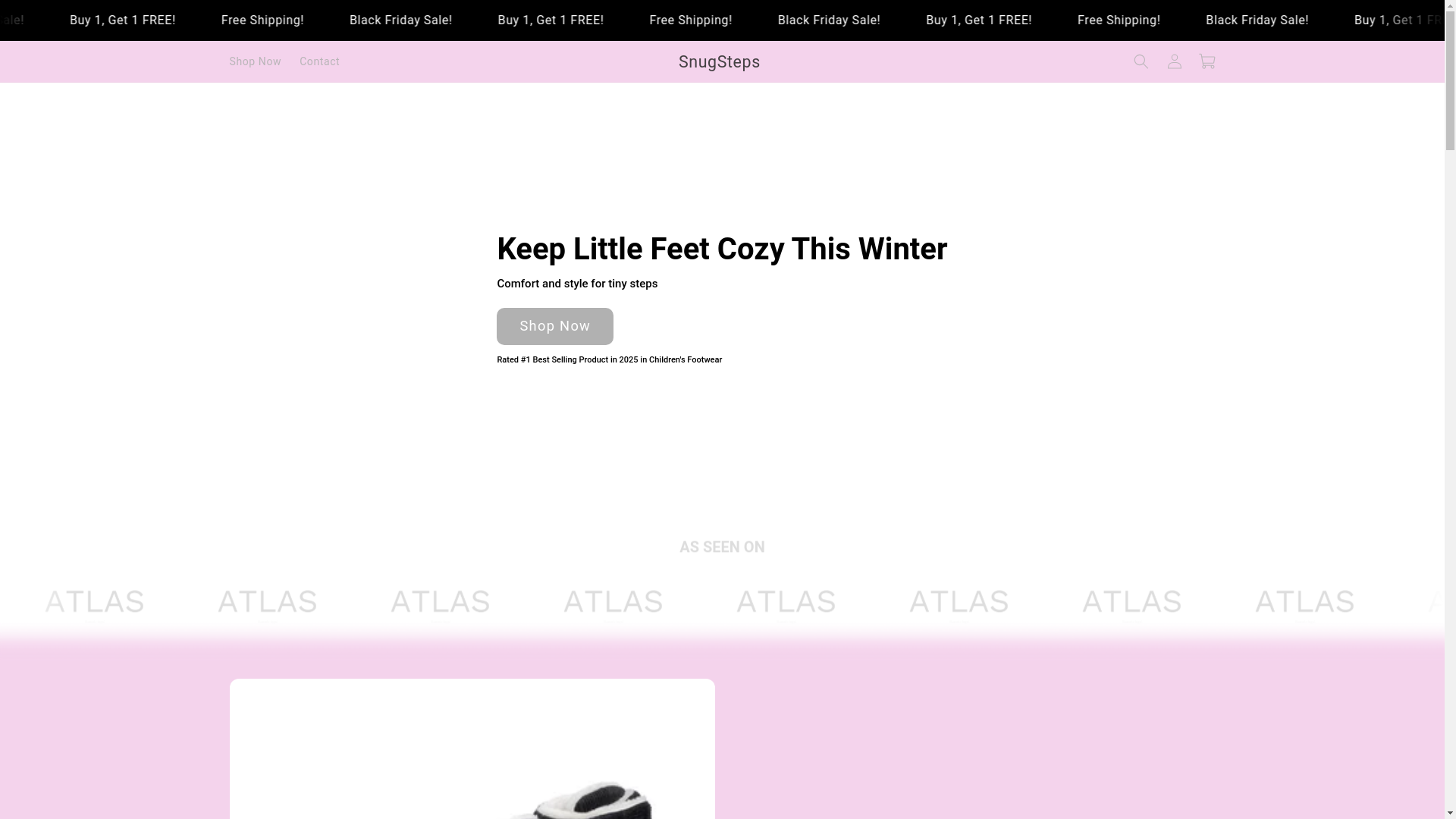 website screenshot of https://trysnugsteps.shop/