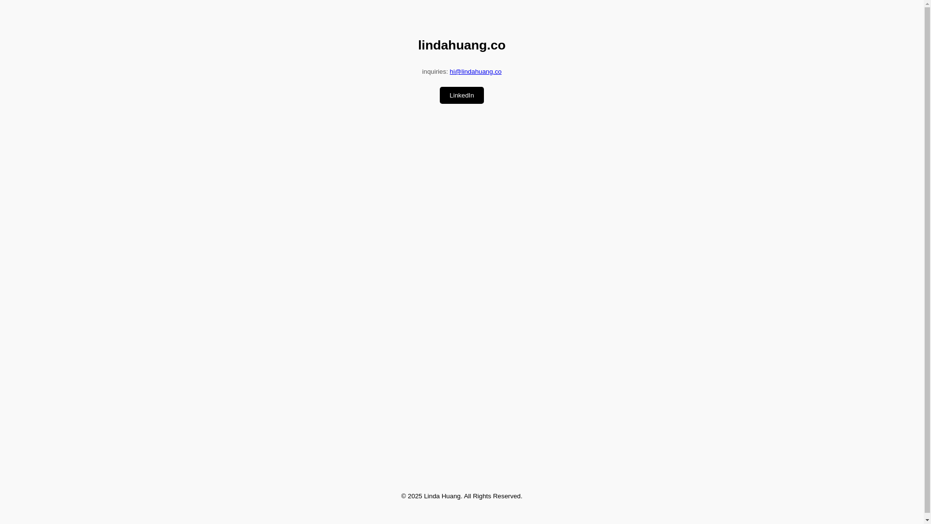 website screenshot of https://lindahuang.co/