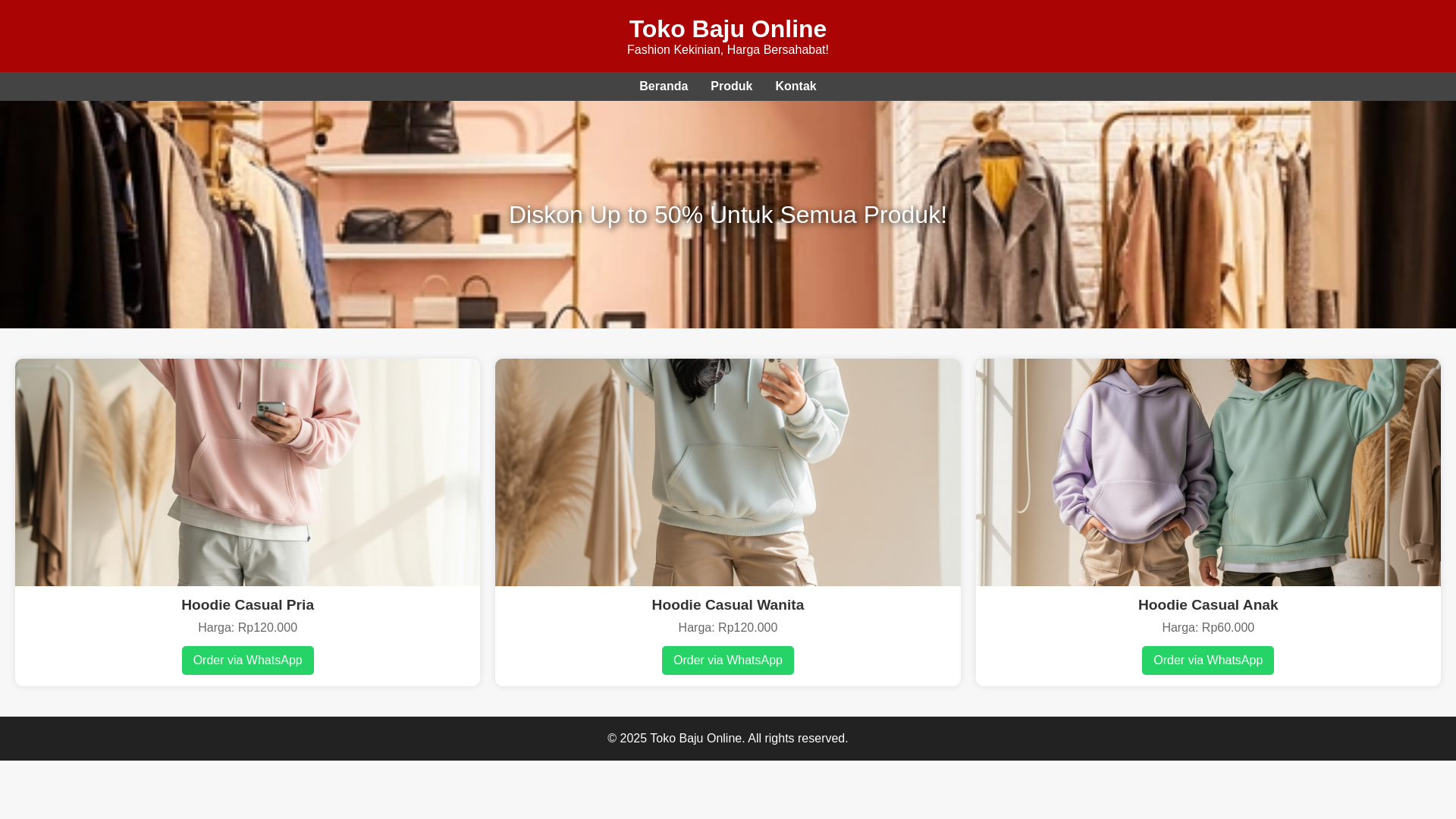 website screenshot of https://bajutokoonline.pages.dev/