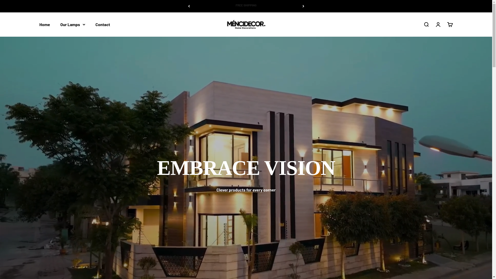 website screenshot of https://mencidecor.com/