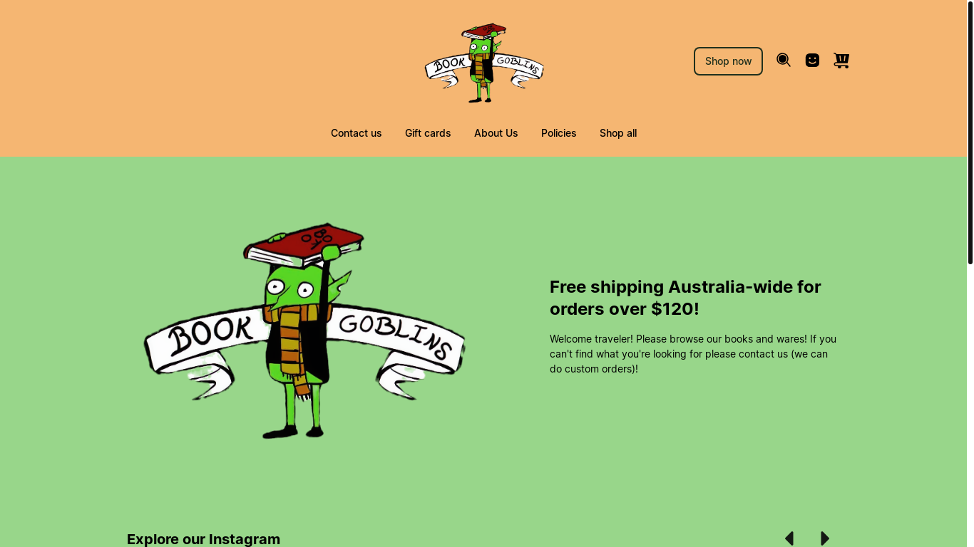 website screenshot of https://bookgoblins.com.au/