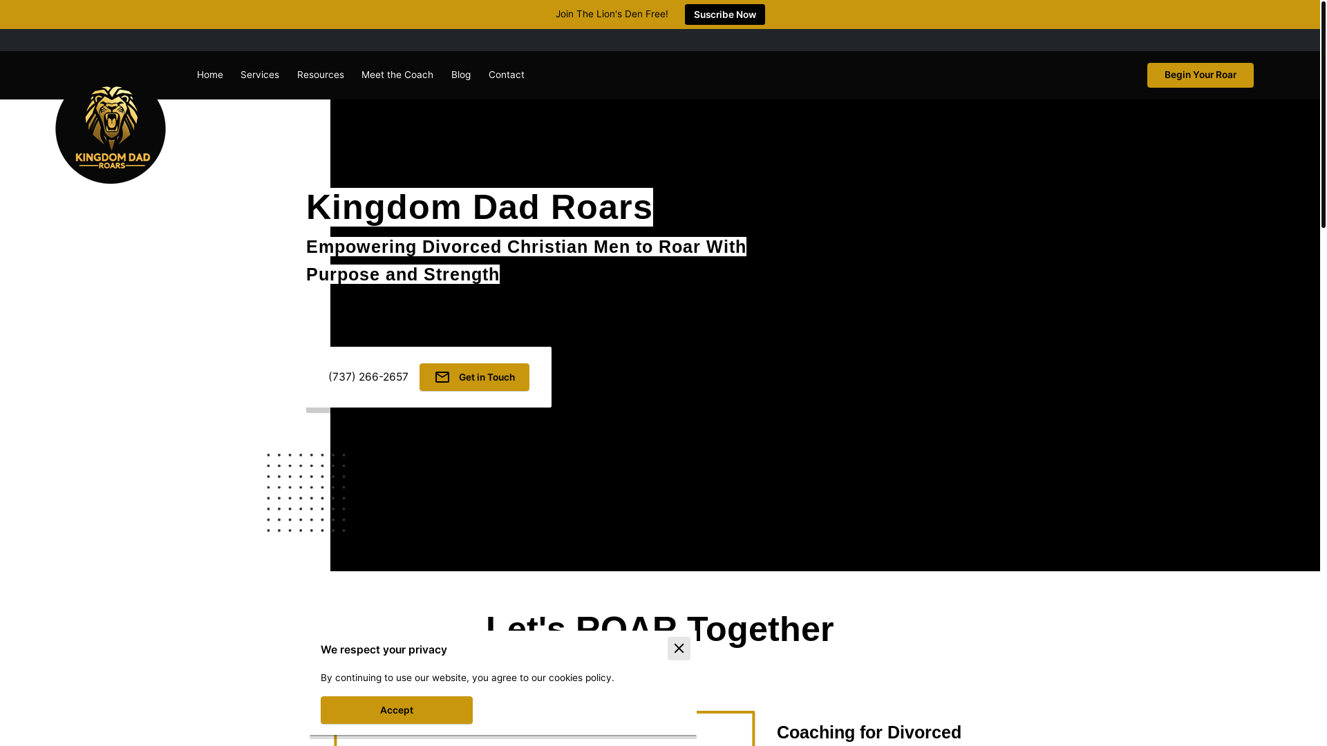 website screenshot of https://thekingdomdadroars.com/