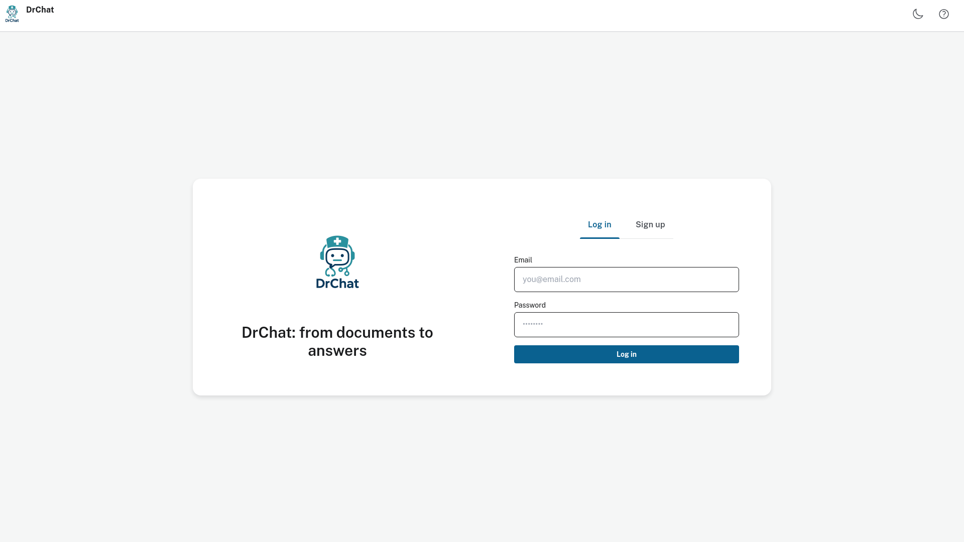 website screenshot of https://dr-chat.app/