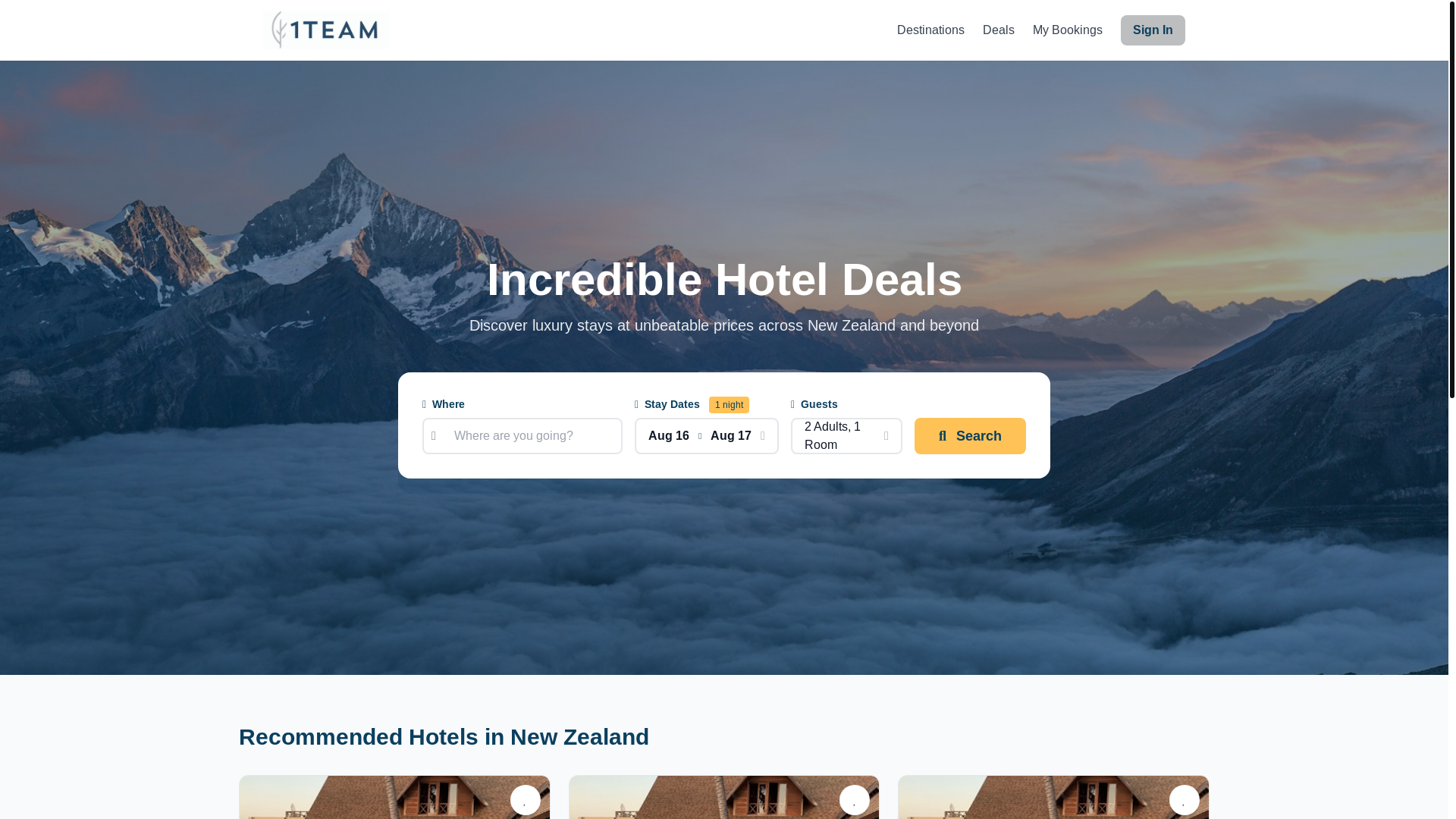 website screenshot of https://1-team-travel.pages.dev/