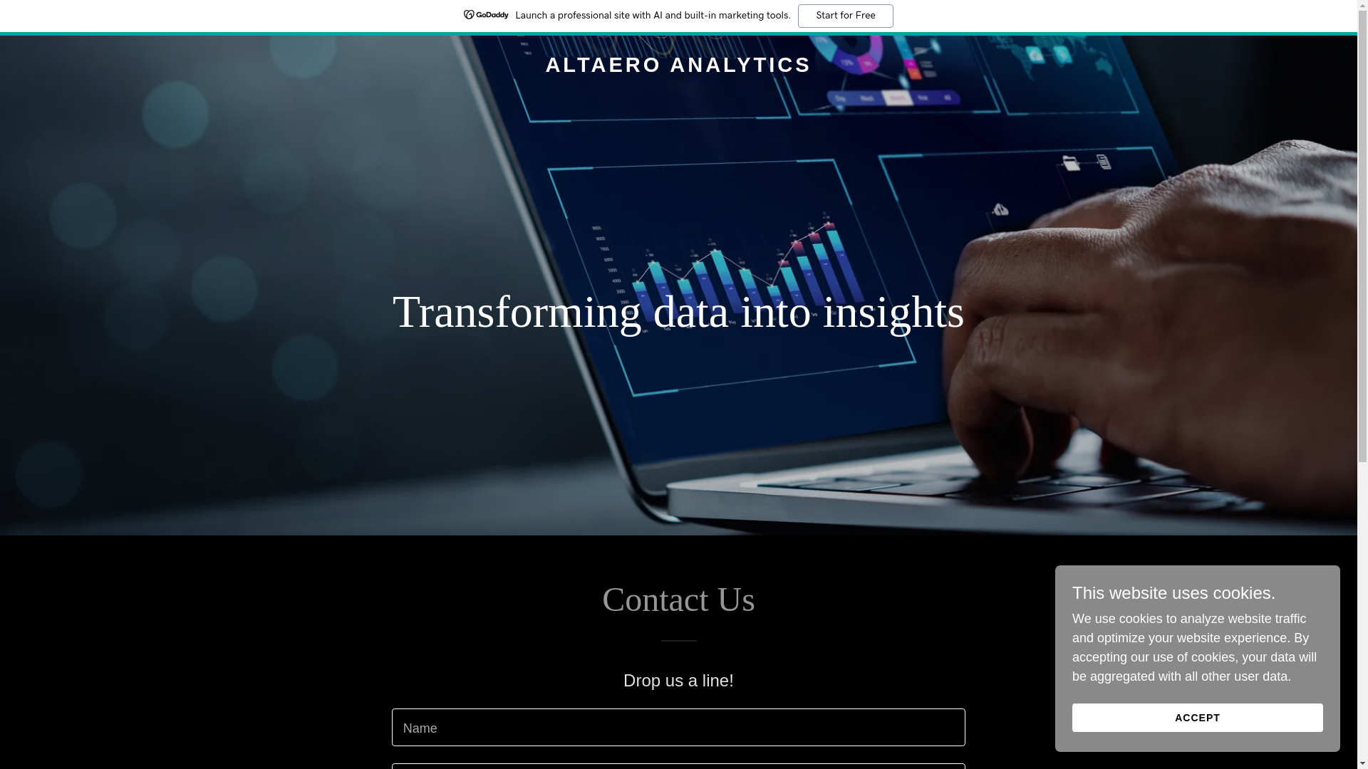 website screenshot of https://altaeroanalytics.com/