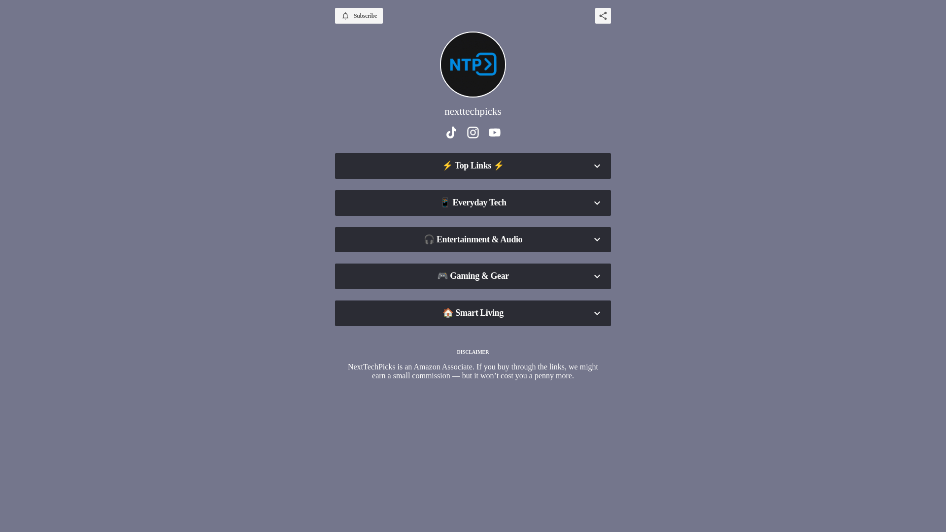 website screenshot of https://nexttechpicks.store/