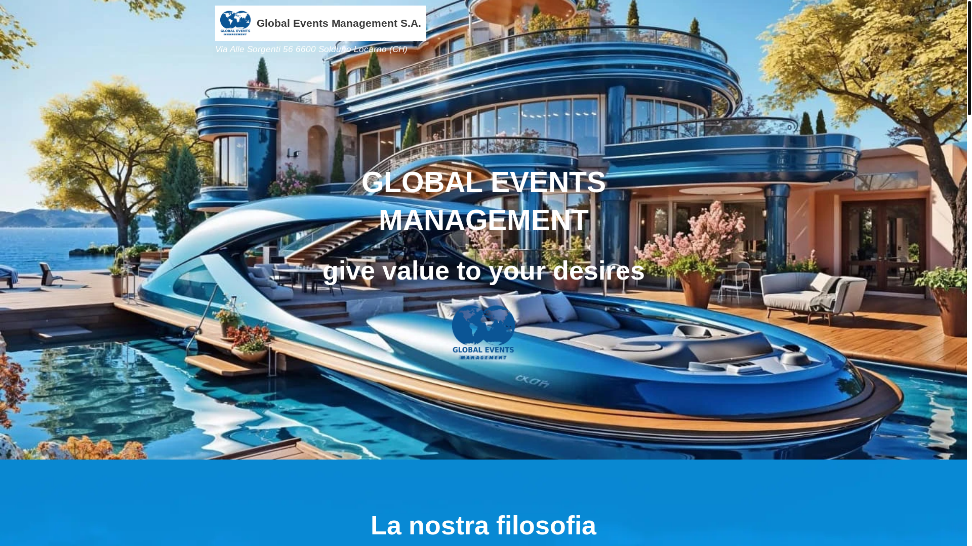 website screenshot of https://globaleventsmanagement.it/
