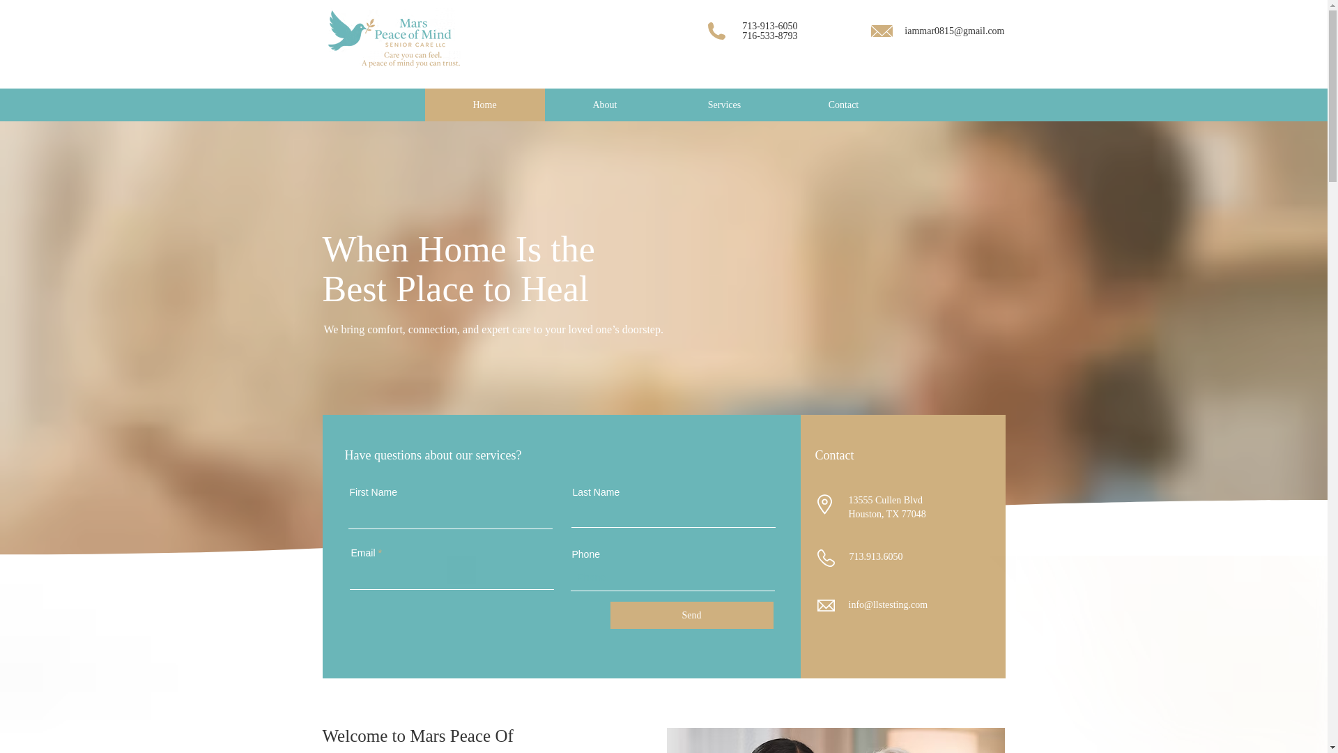 website screenshot of https://marspeaceofmind.com/