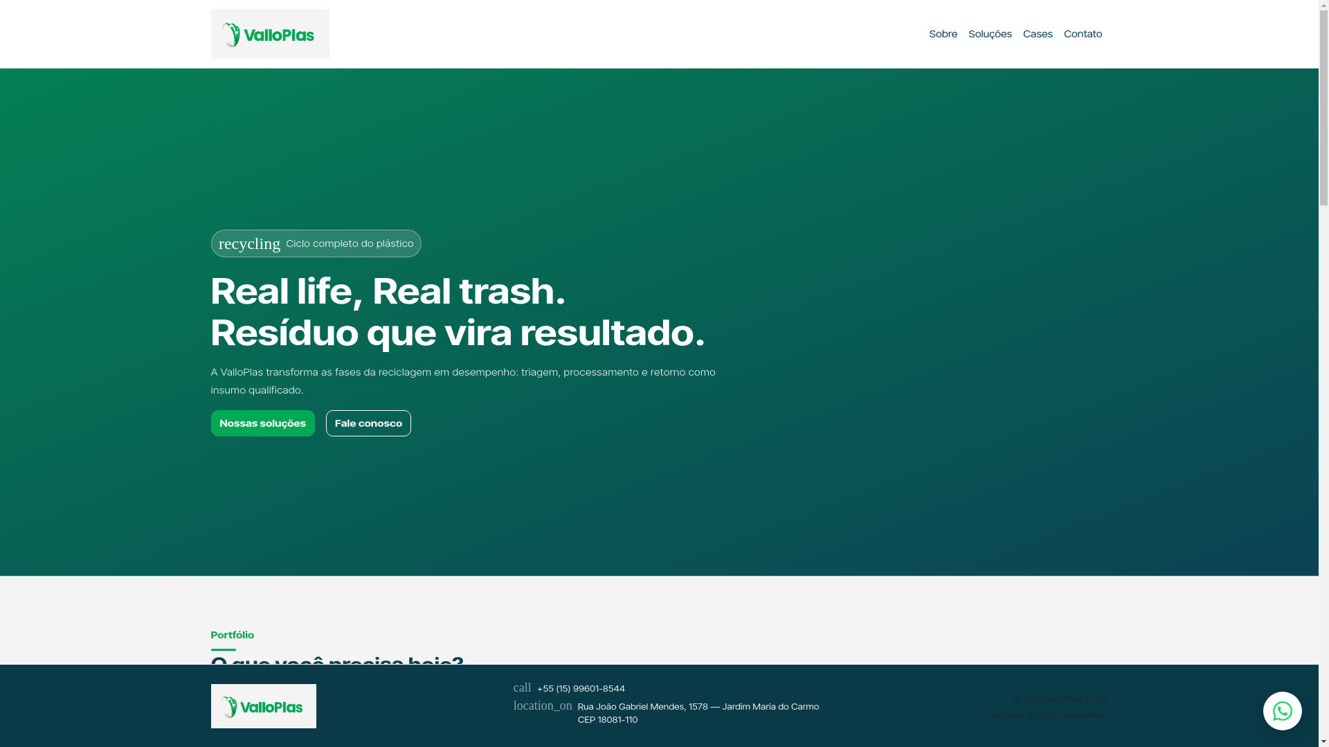 website screenshot of https://valloplas.com.br/