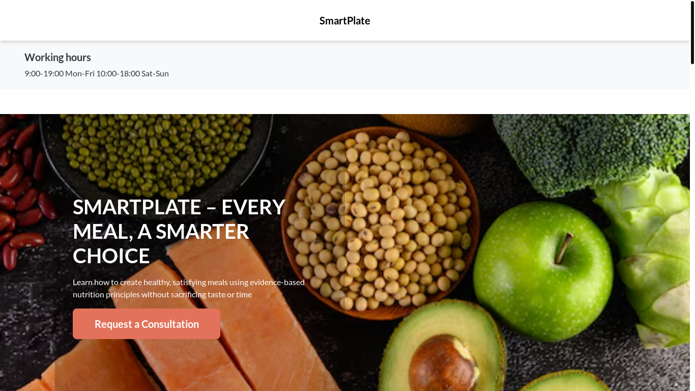website screenshot of https://smartplateplus.info/