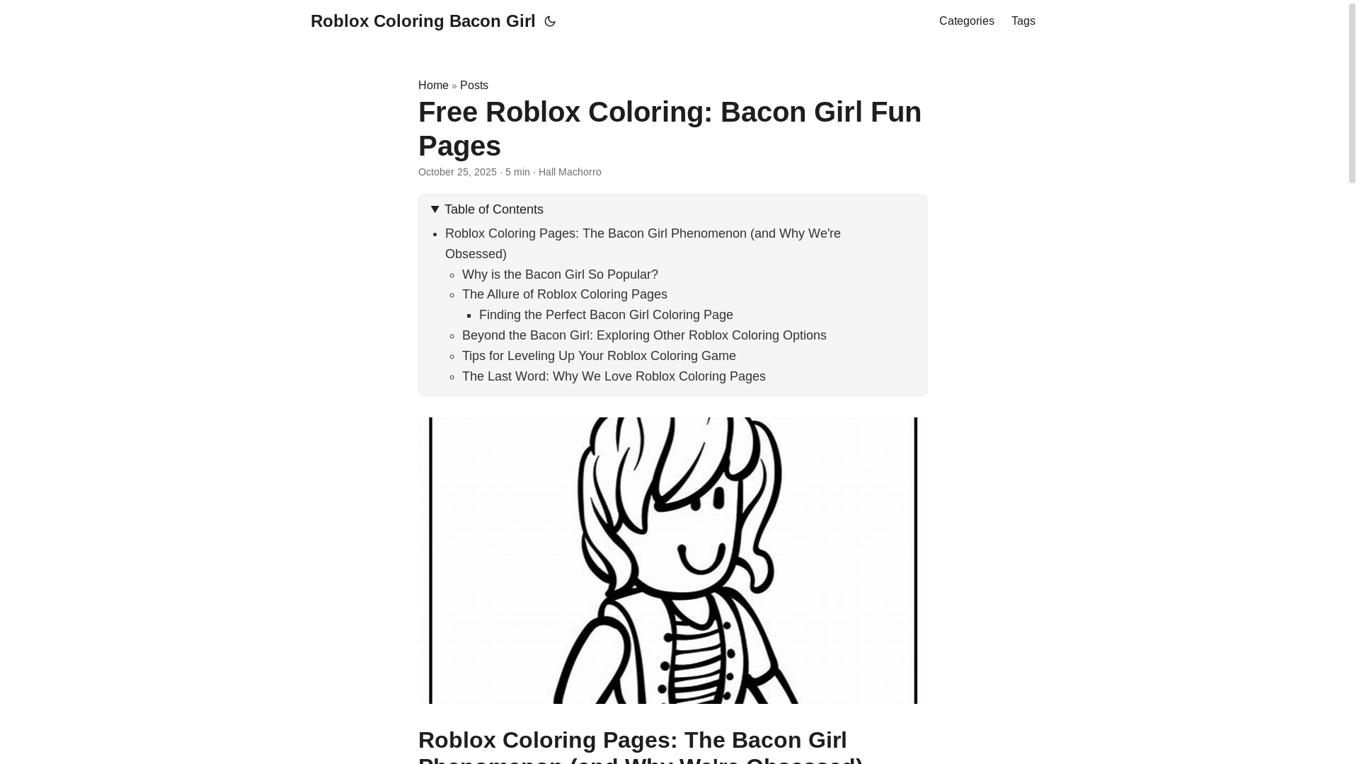 website screenshot of https://roblox-coloring-bacon-girl.pages.dev/