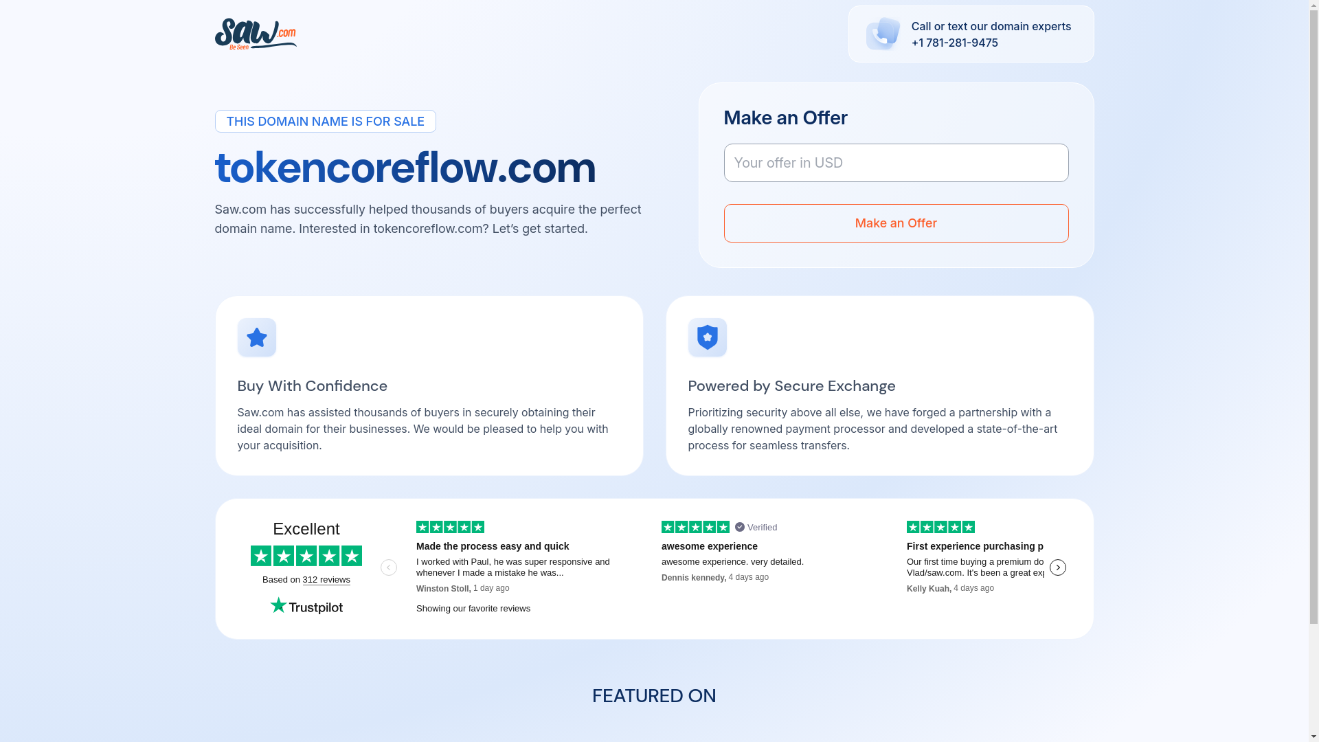 website screenshot of https://tokencoreflow.com/