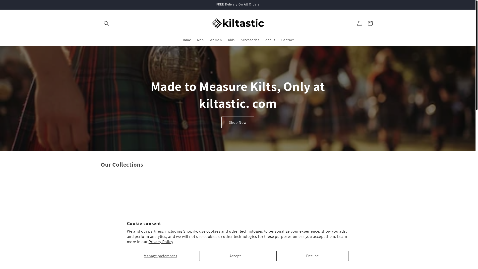 website screenshot of https://kiltastic.com/