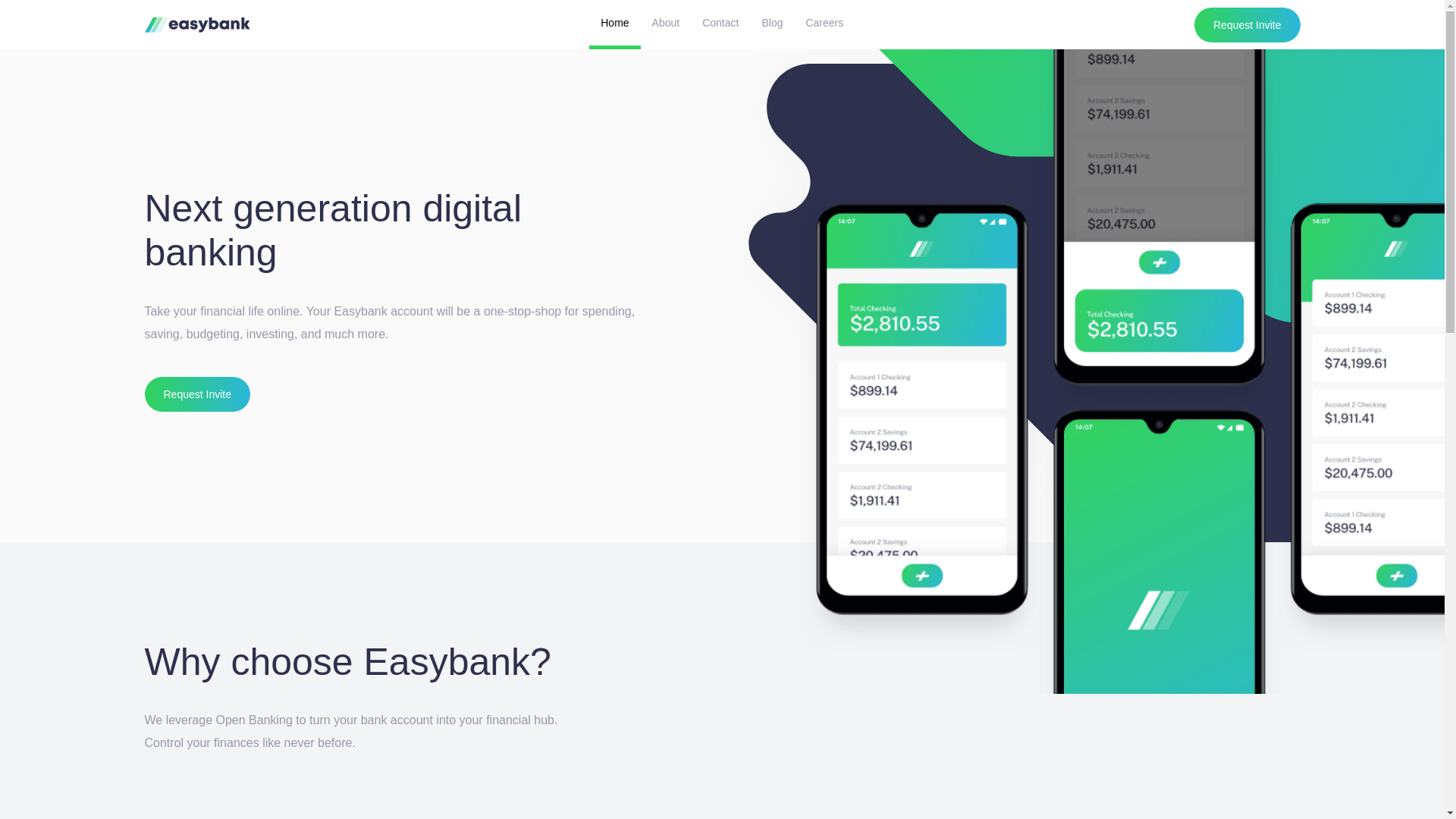 website screenshot of https://easy-bank-landing-page-olive.vercel.app