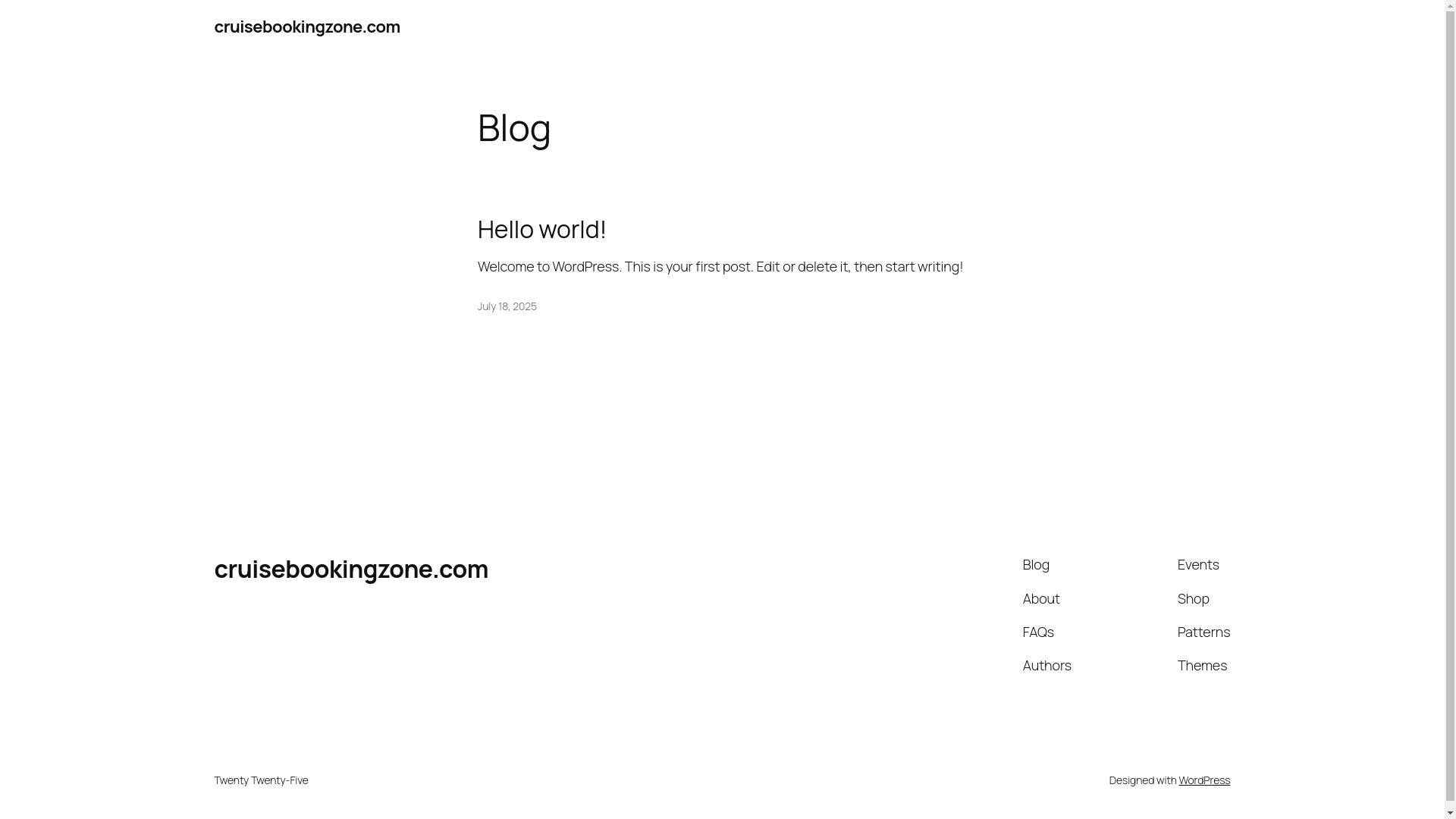 website screenshot of https://cruisebookingzone.com/