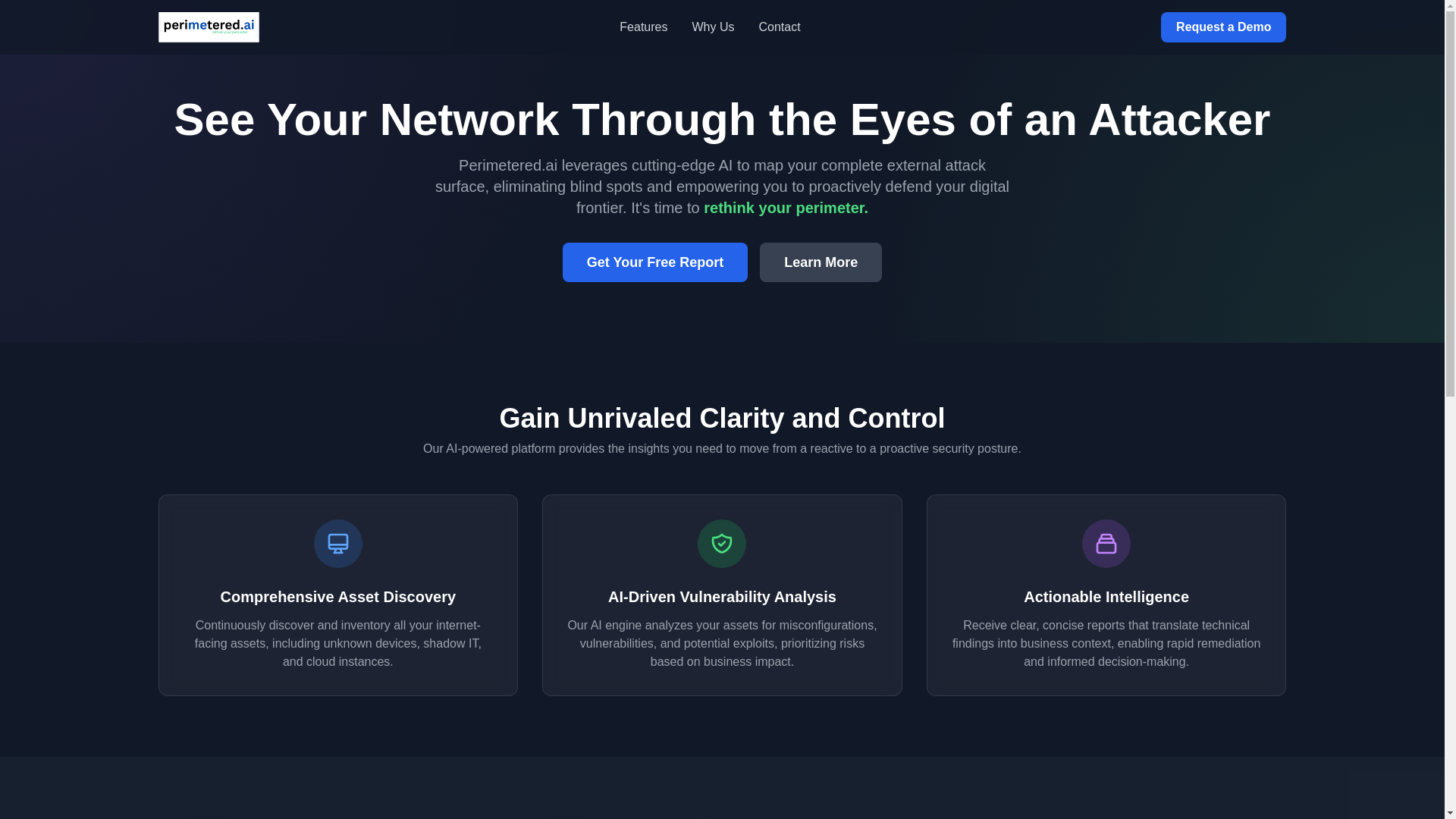 website screenshot of https://perimetered.ai/