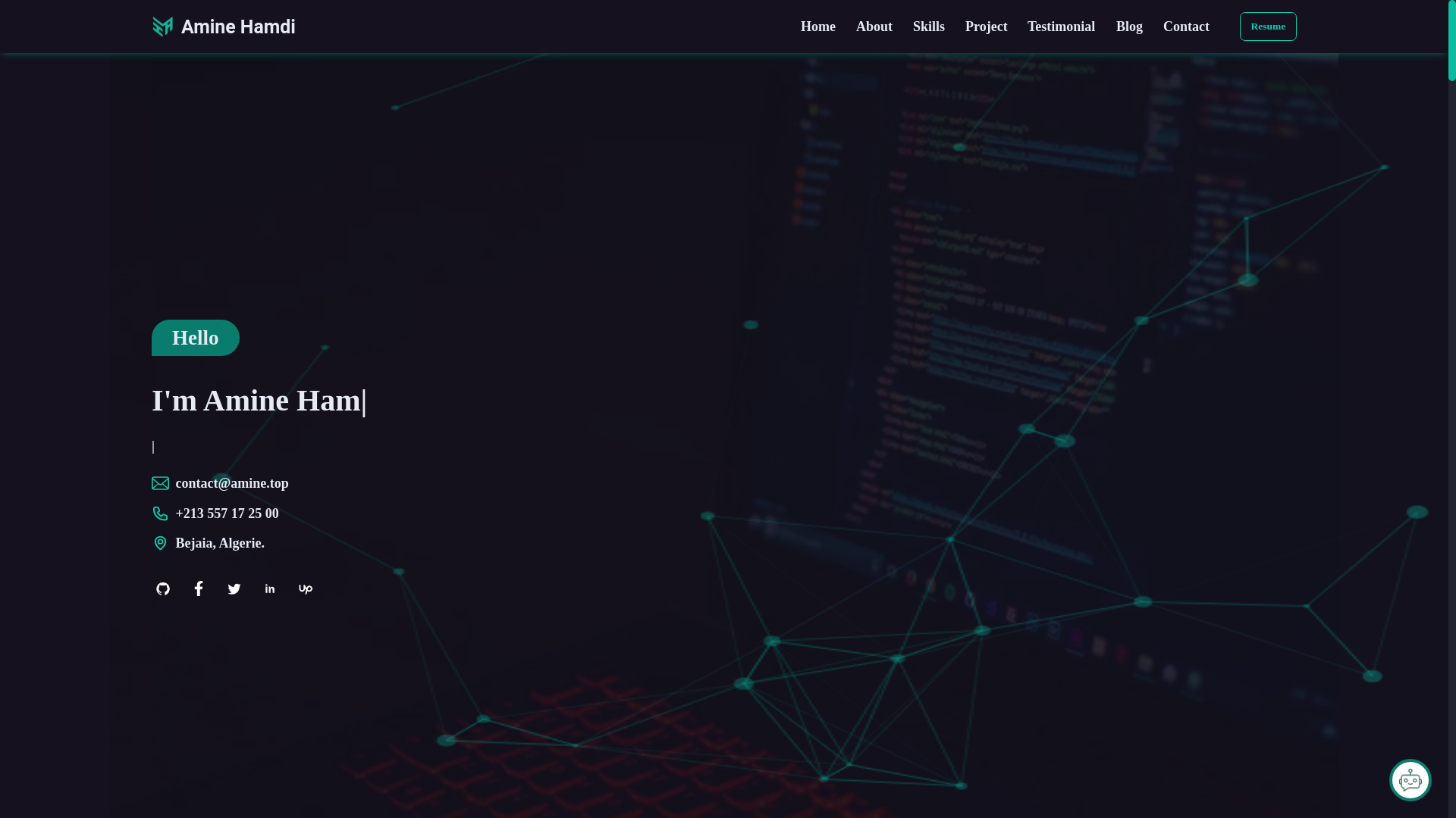 website screenshot of https://amineo.dev/