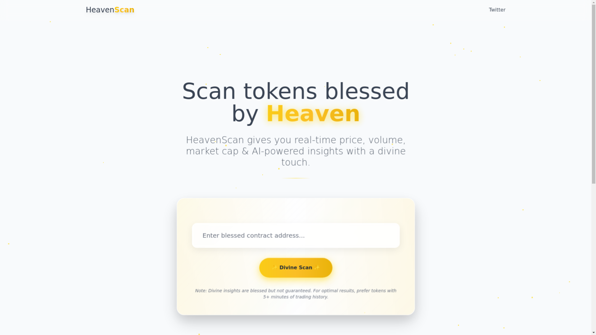 website screenshot of https://heavenscan.cloud/
