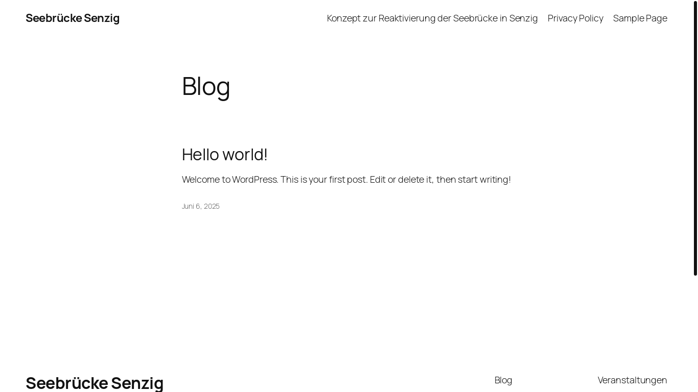 website screenshot of https://seebruecke-senzig.de/