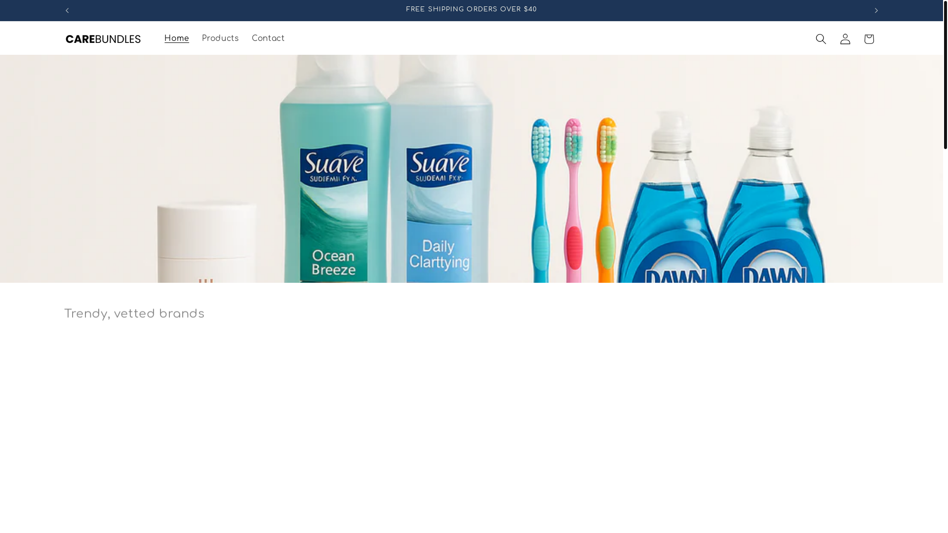website screenshot of https://carebundles.store/