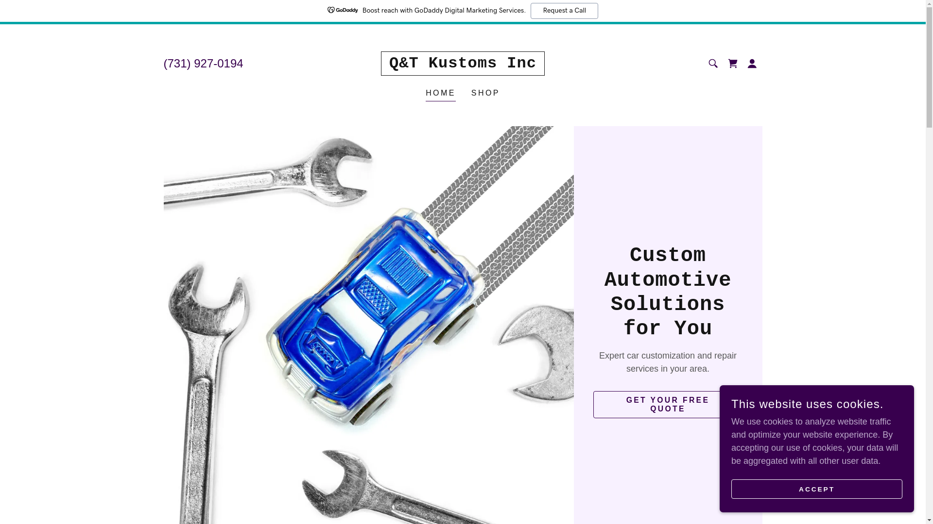 website screenshot of https://qtkustomsinc.org/
