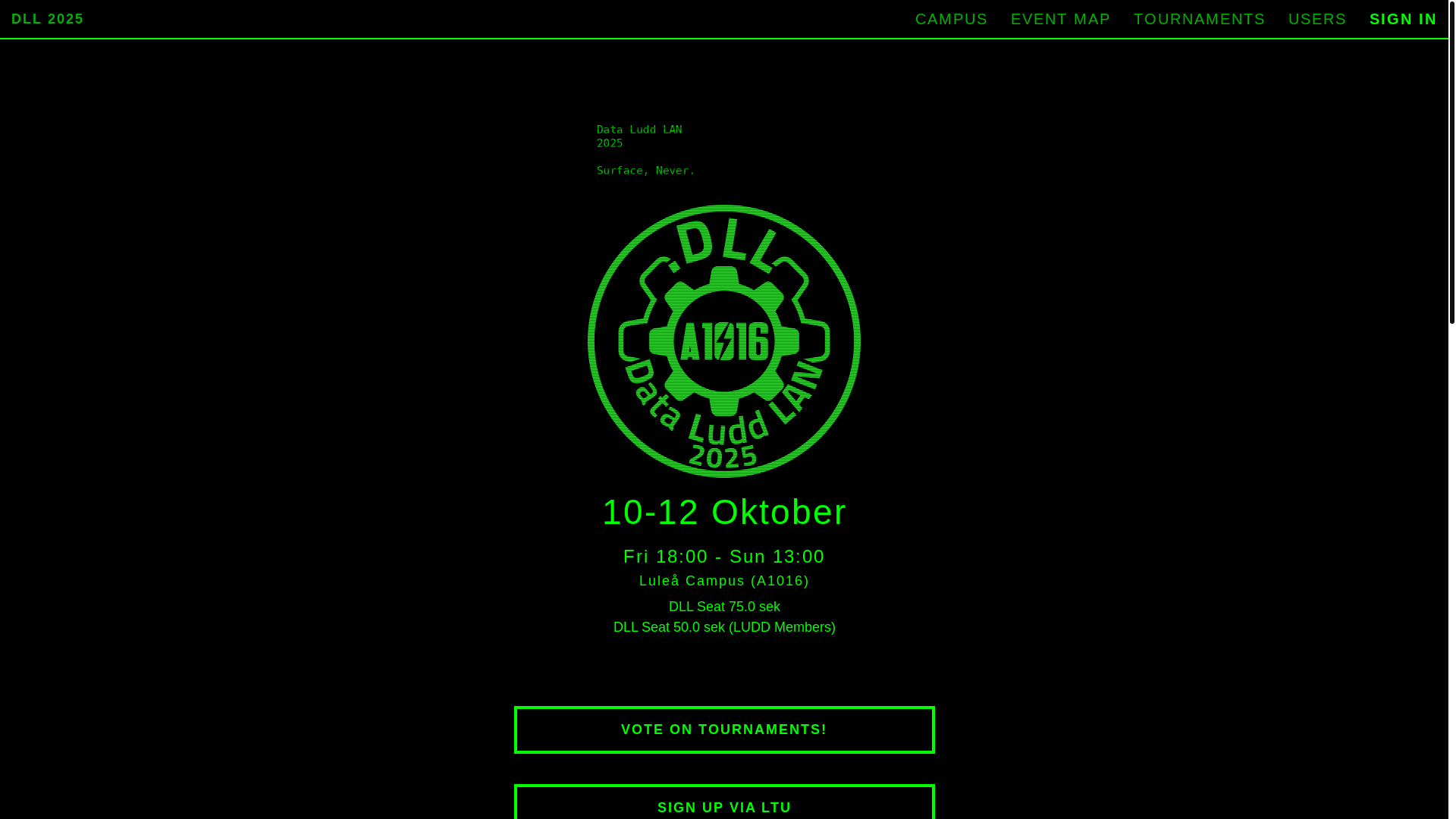 website screenshot of https://dll.ludd.ltu.se/