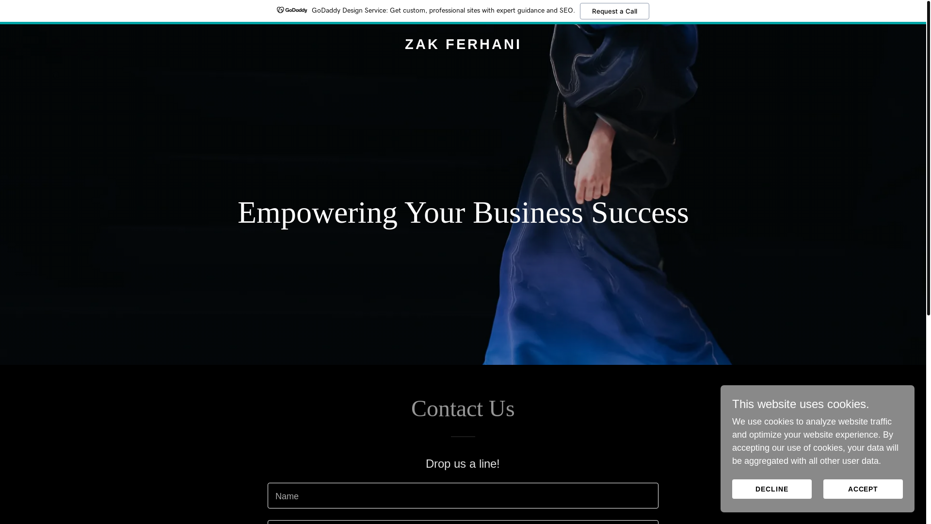 website screenshot of https://zakferhani.com/