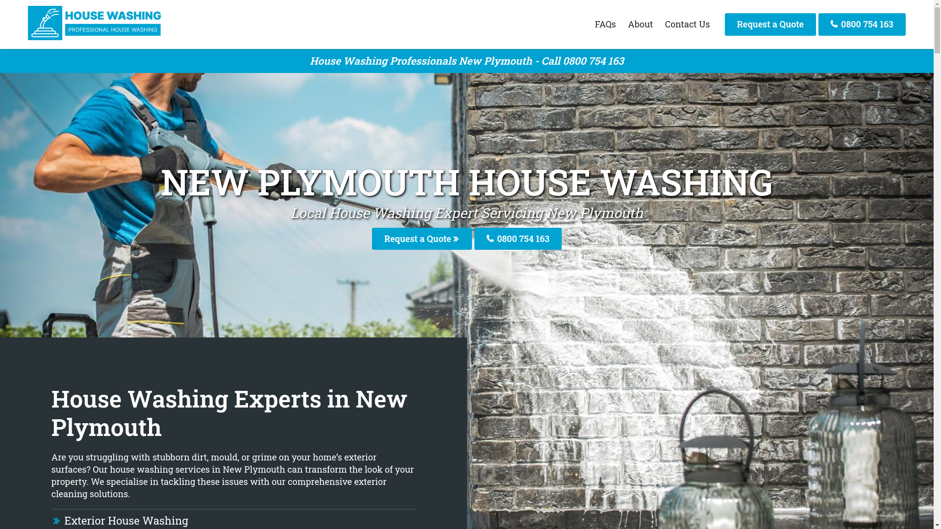 website screenshot of https://newplymouthhousewashing.co.nz/