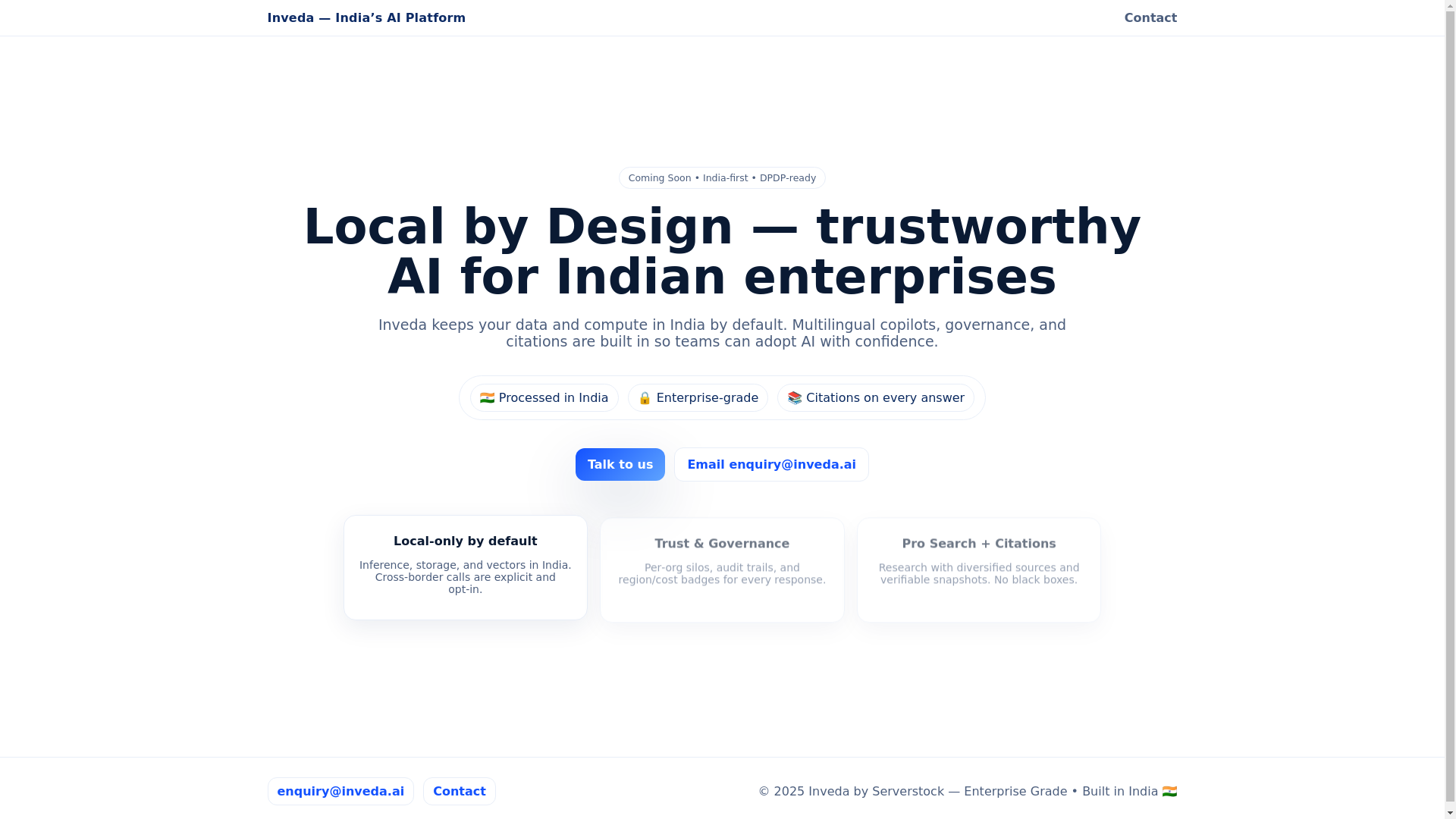 website screenshot of https://inveda.ai/