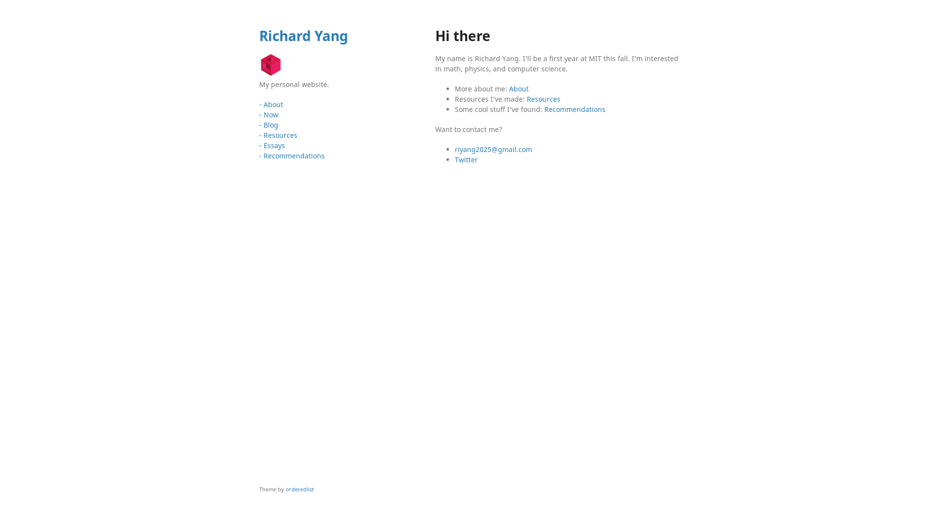 website screenshot of https://riyang25-github-io.pages.dev/