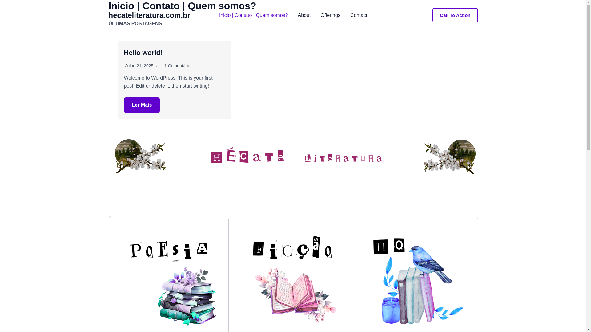 website screenshot of https://hecateliteratura.com.br/